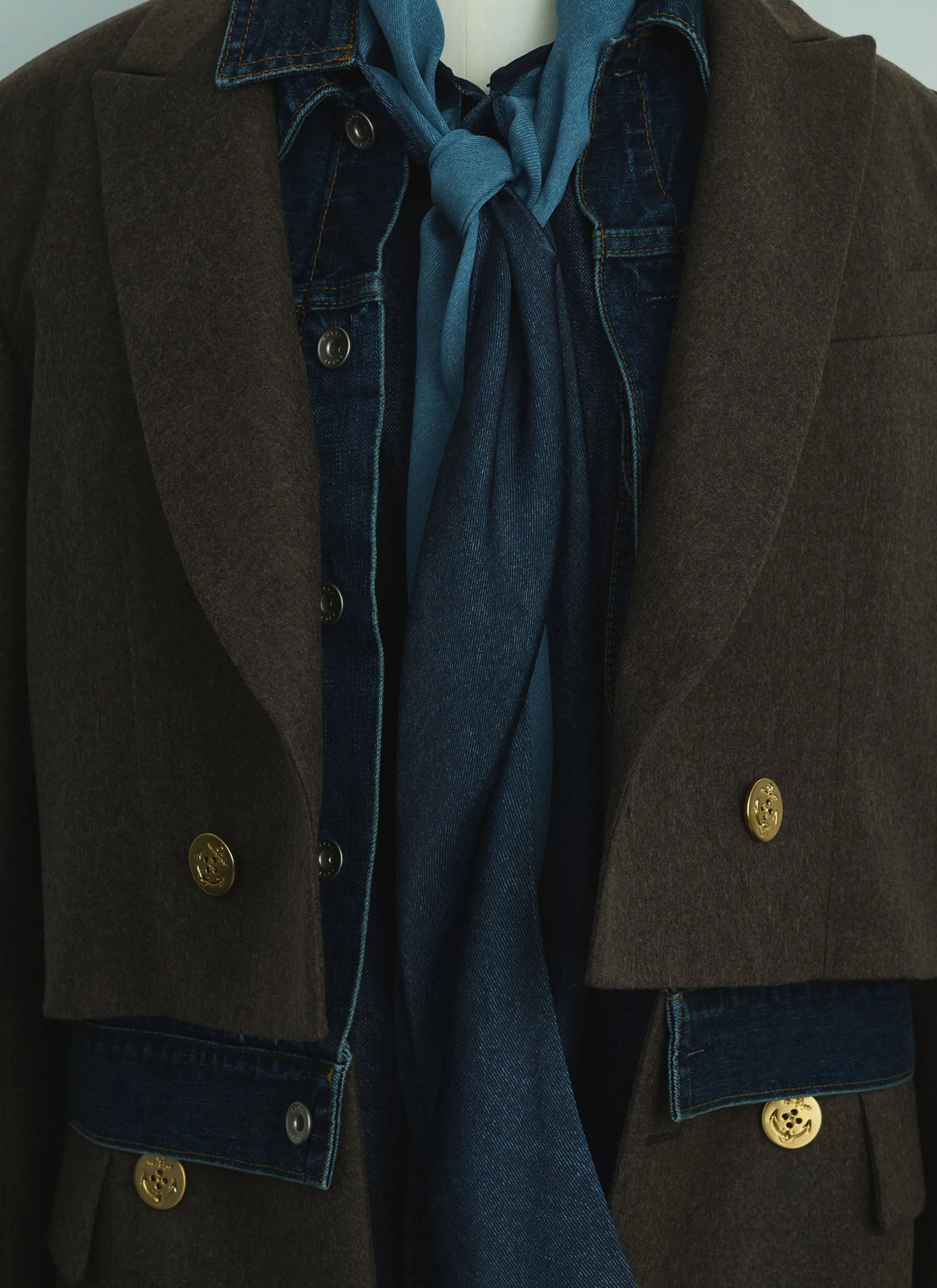 Wool Flannel x Denim Jacket sold by Sacai product image thumbnail 5