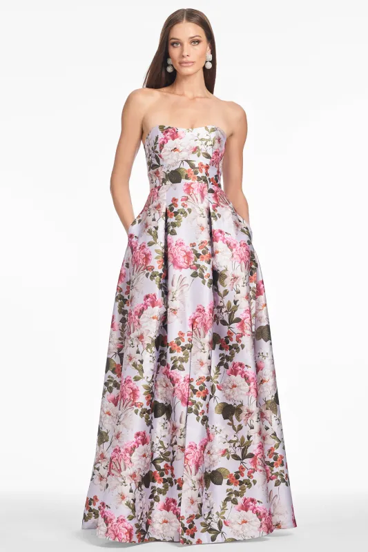 GIOVANNA GOWN - PERWINKLE AND PETALS - FINAL SALE sold by Sachin + Babi