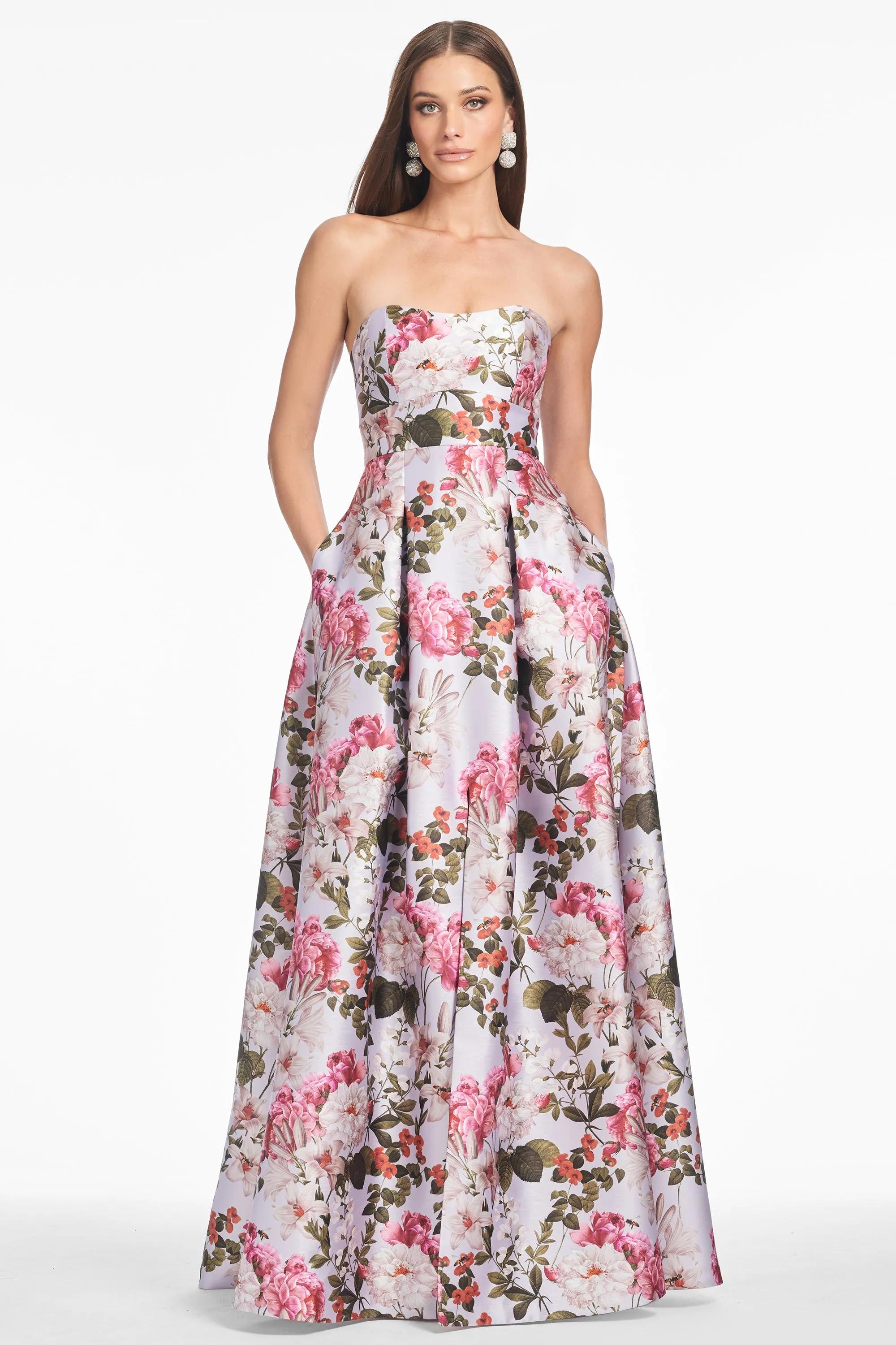 GIOVANNA GOWN - PERWINKLE AND PETALS - FINAL SALE sold by Sachin + Babi