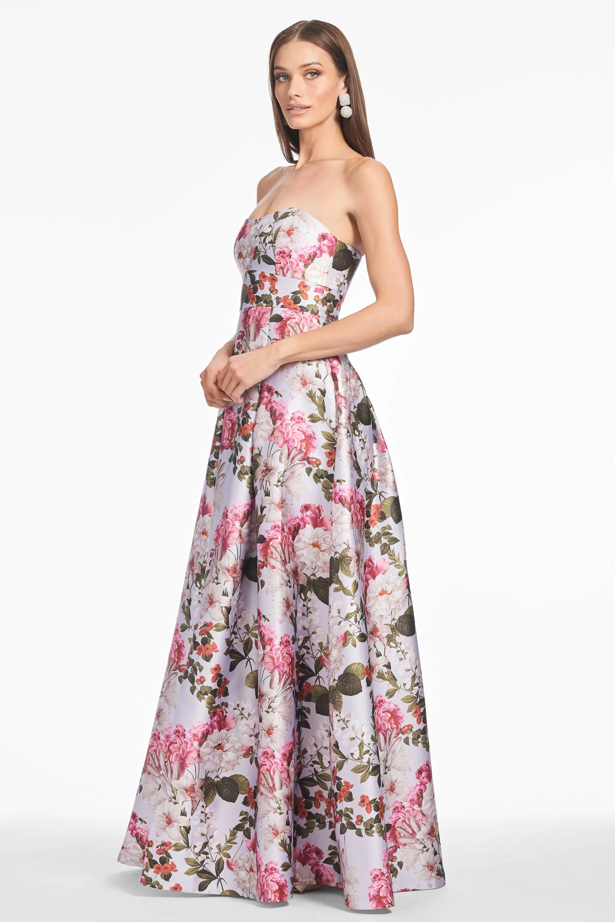 GIOVANNA GOWN - PERWINKLE AND PETALS - FINAL SALE sold by Sachin + Babi product image thumbnail 3