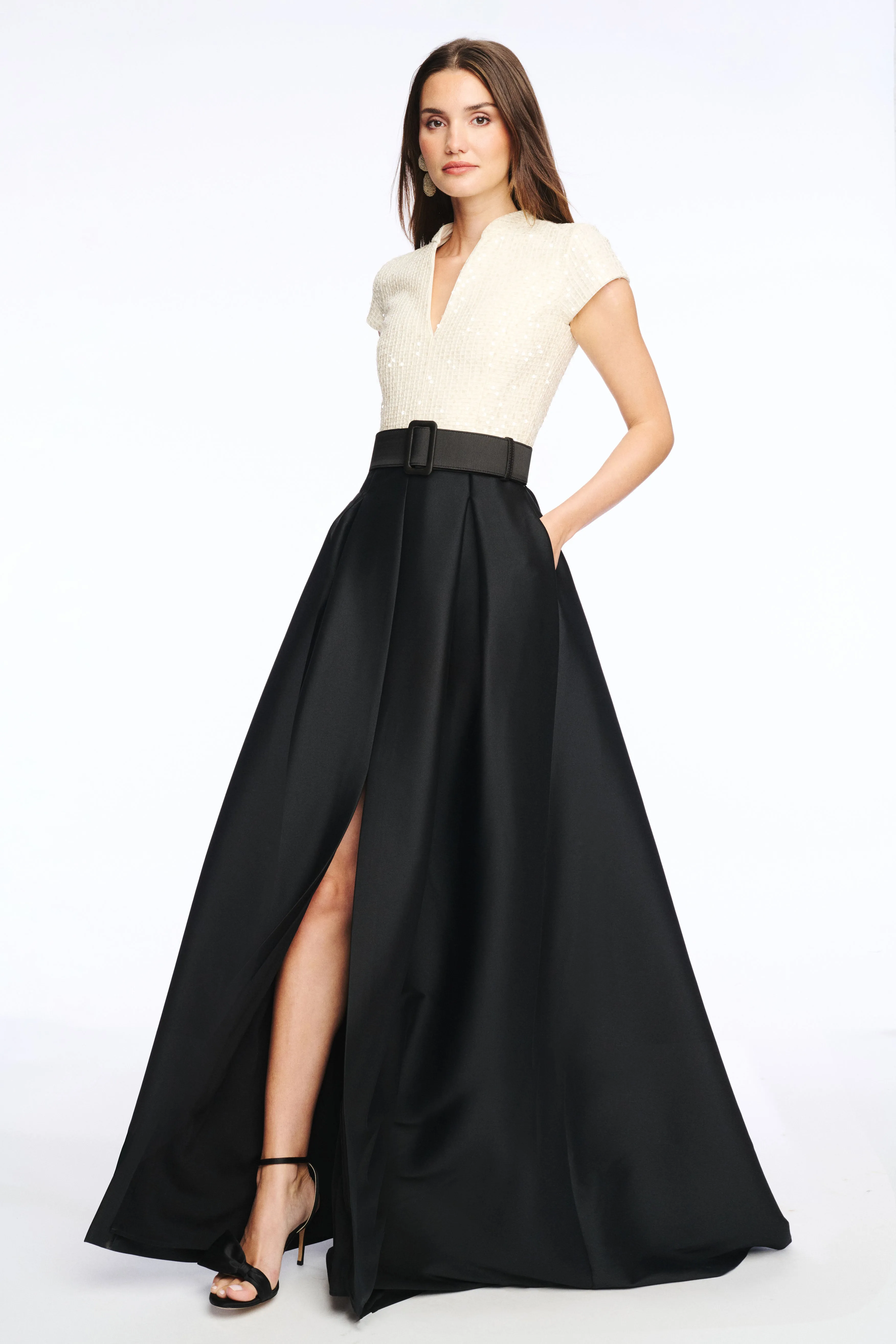 ARDEN GOWN - MOONLIGHT/BLACK sold by Sachin + Babi product image thumbnail 3