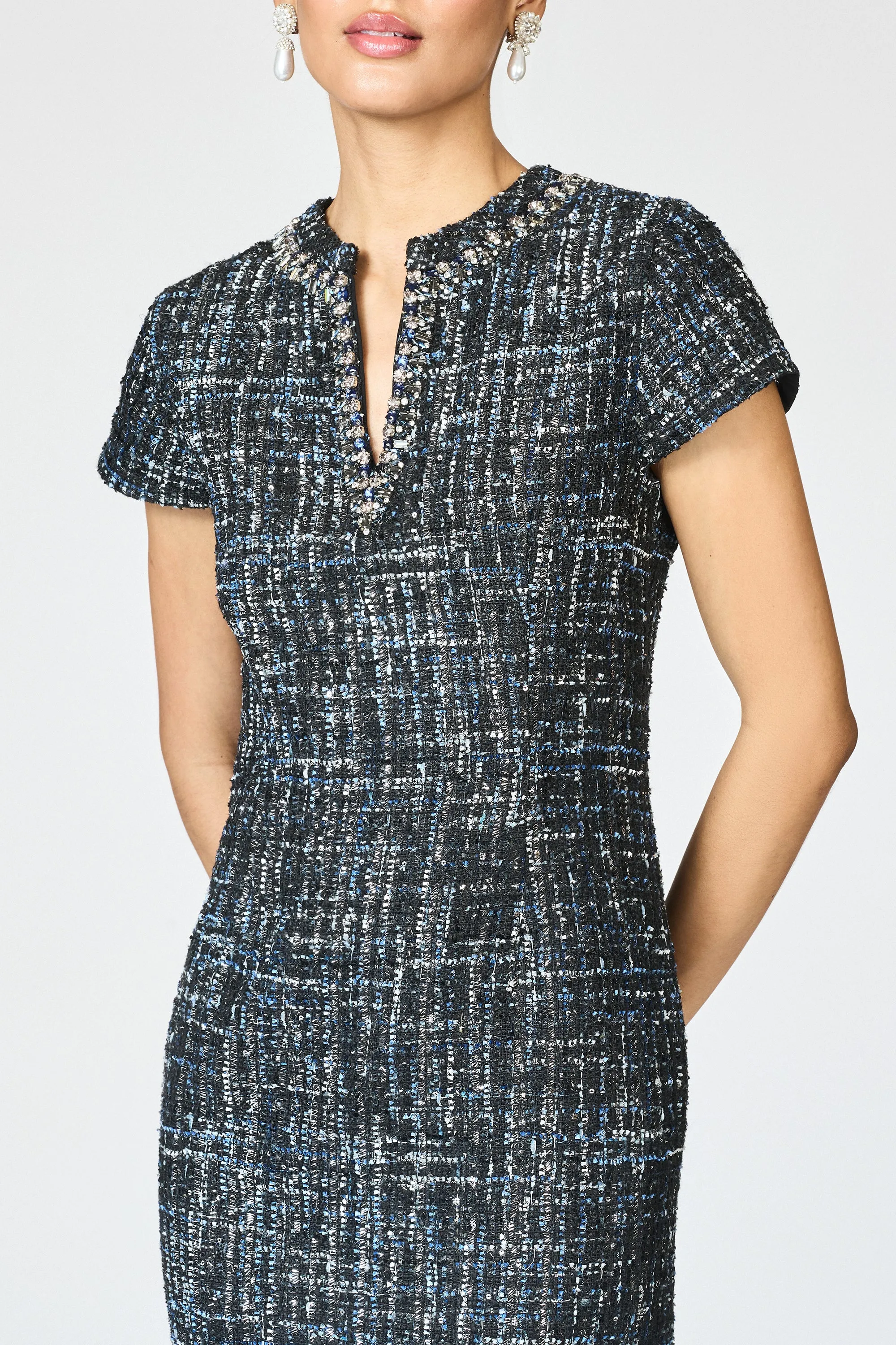 EMBELLISHED LIZ DRESS - OBSIDIAN FROST - FINAL SALE sold by Sachin + Babi product image thumbnail 3