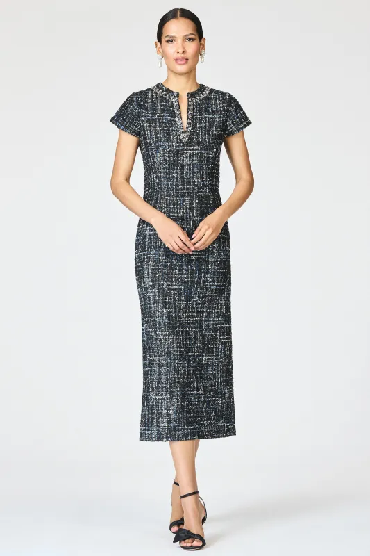 EMBELLISHED LIZ DRESS - OBSIDIAN FROST - FINAL SALE made by Sachin + Babi