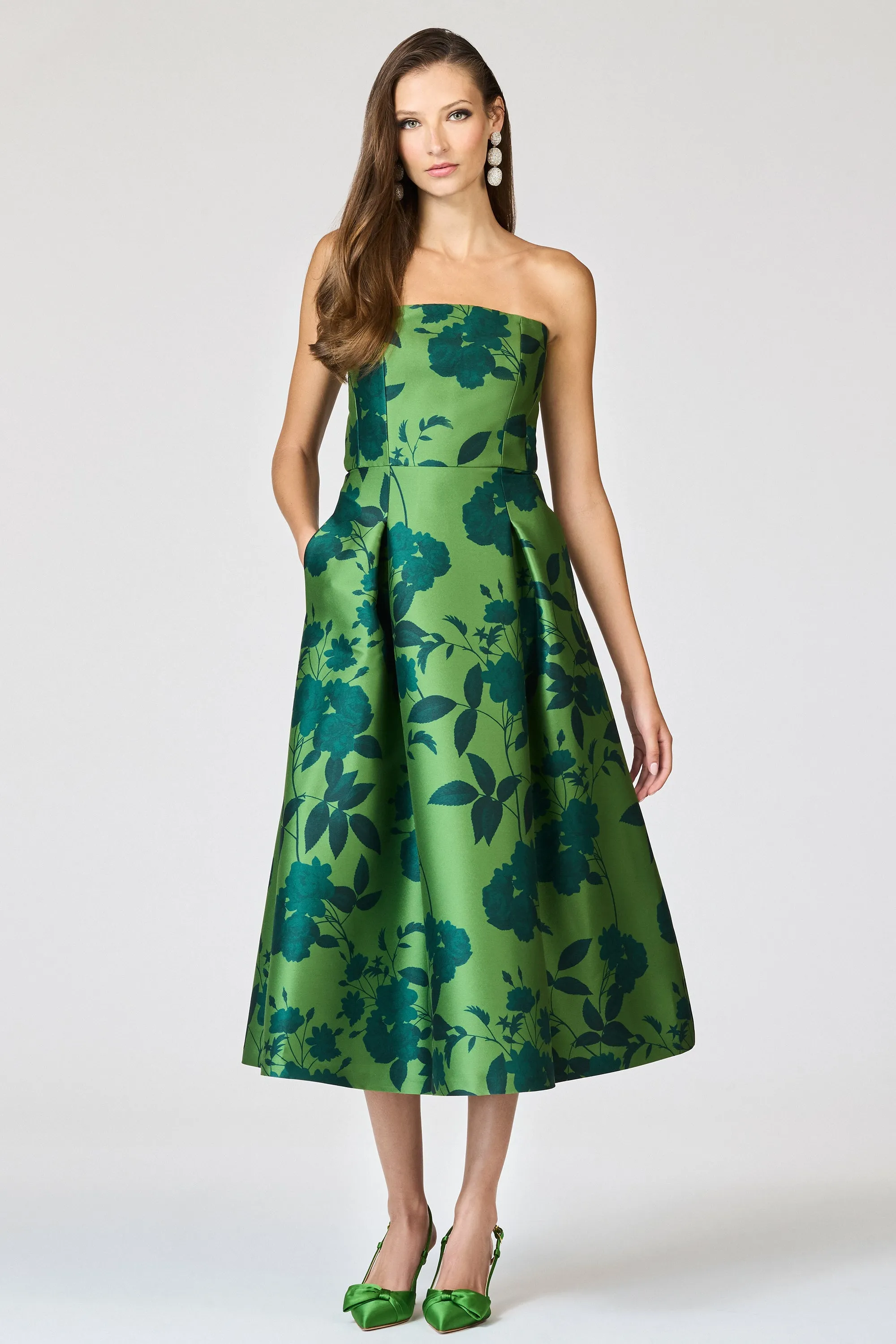 SHAY DRESS - EMPRESS GREEN ROSES sold by Sachin + Babi product image thumbnail 3