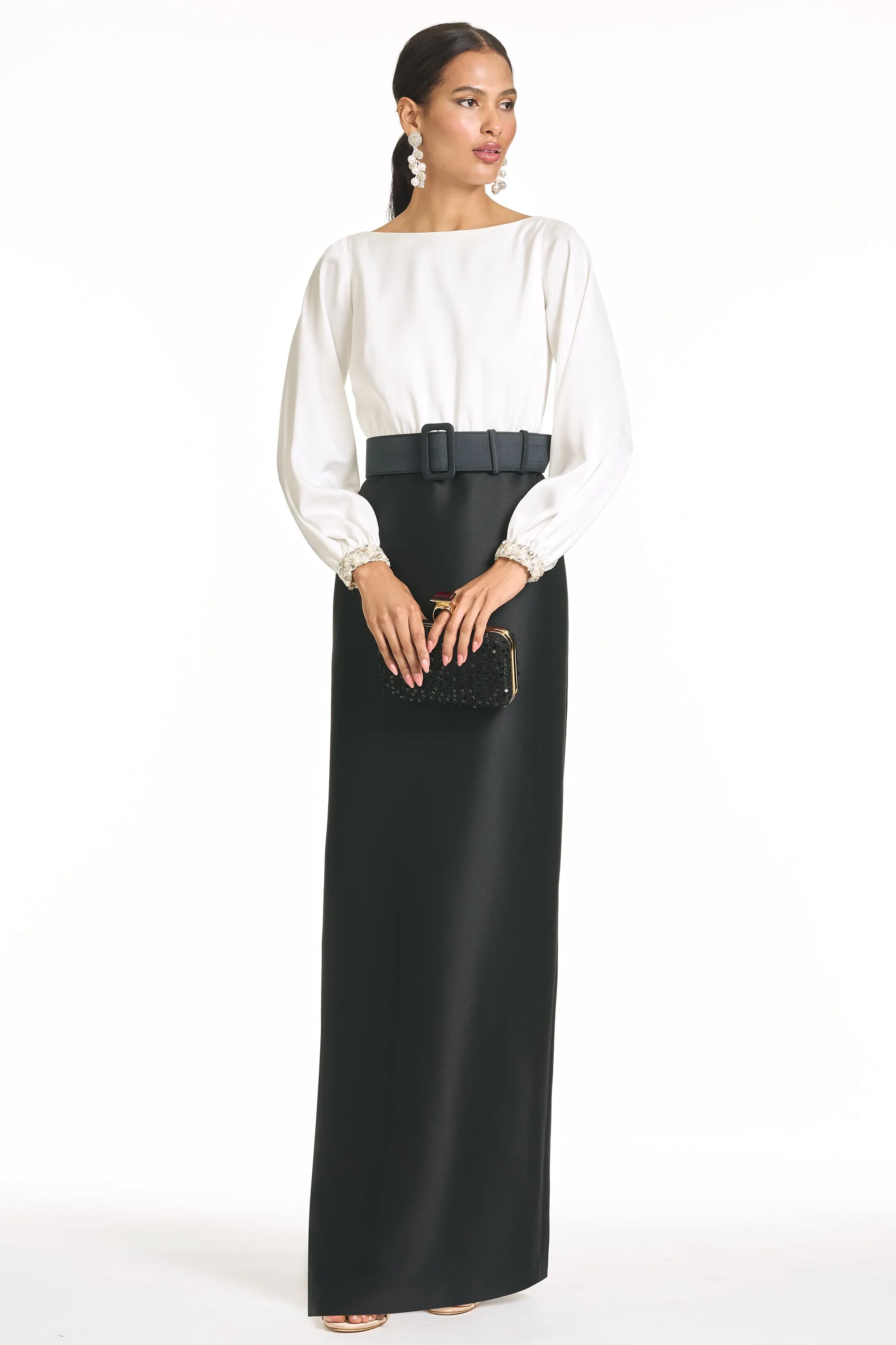 ASTOR GOWN - IVORY/BLACK sold by Sachin + Babi product image thumbnail 3