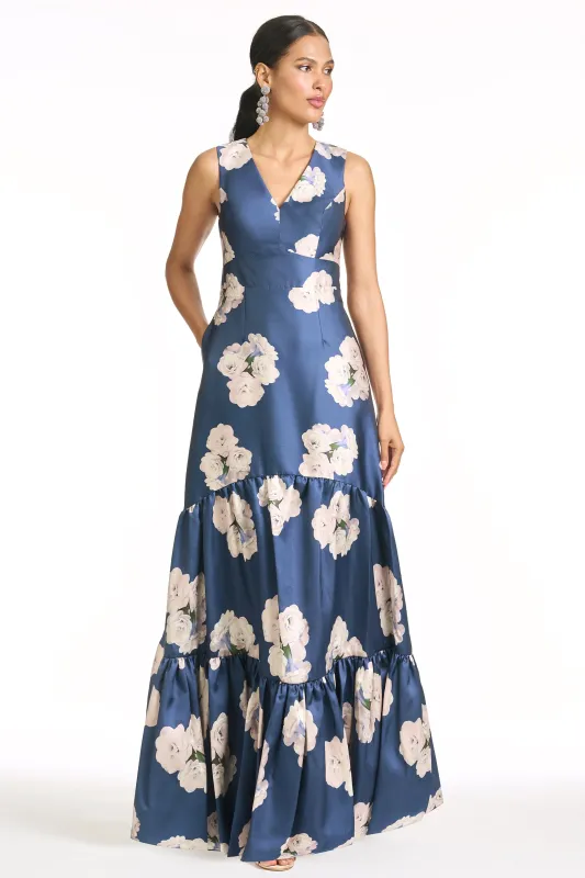 RORI GOWN - STEEL BLUE CORSAGE sold by Sachin + Babi
