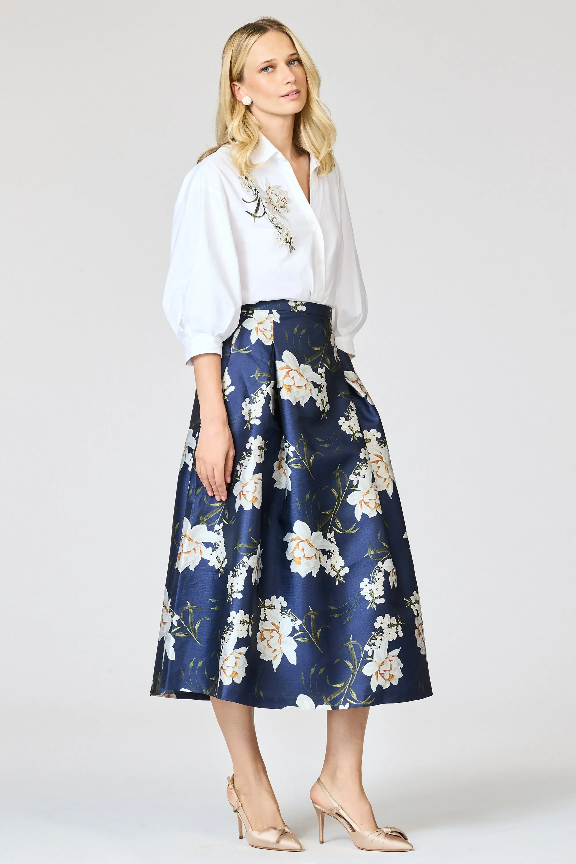 TIPPY SKIRT - NAVY NARCISSUS sold by Sachin + Babi product image thumbnail 2
