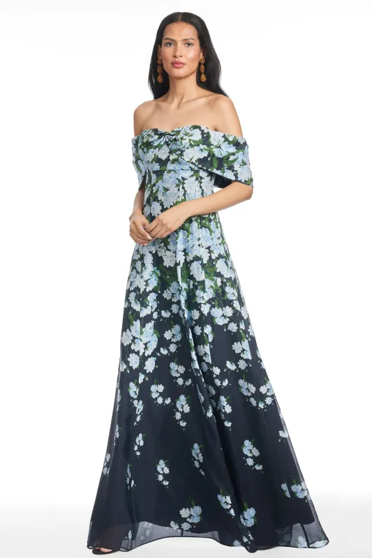 KENNEDY GOWN - NAVY DEGRADE FLORALS made by Sachin + Babi