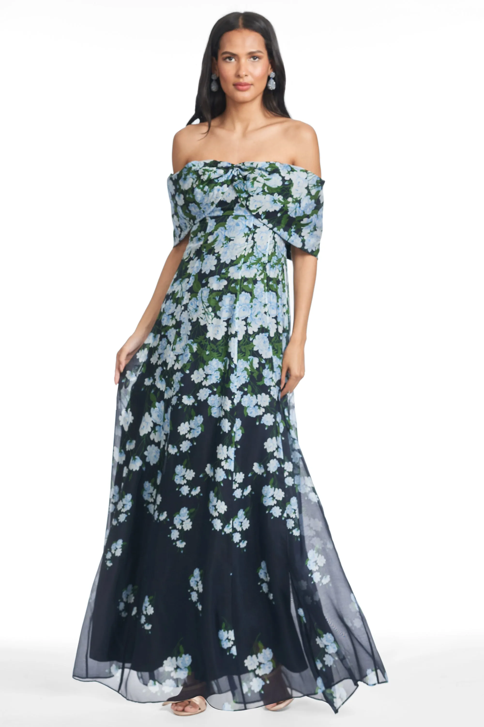 KENNEDY GOWN - NAVY DEGRADE FLORALS sold by Sachin + Babi product image thumbnail 2