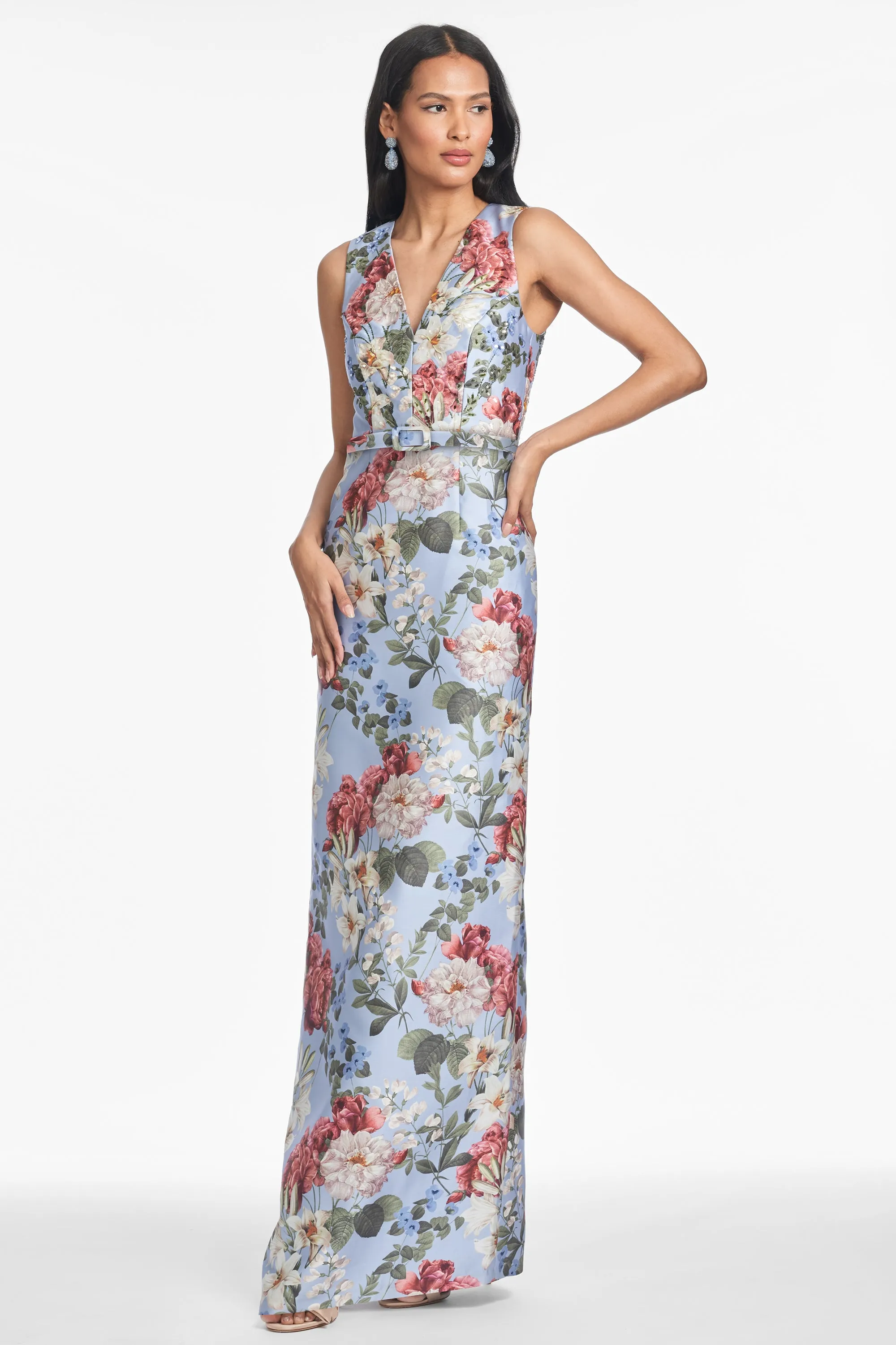 ADELLYN GOWN - POWDER BLUE BOUQUET sold by Sachin + Babi product image thumbnail 3