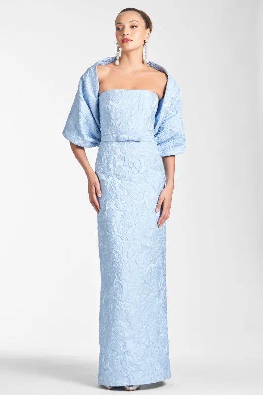 THE HUG SHAWL - ICE BLUE JACQUARD CLOQUE sold by Sachin + Babi