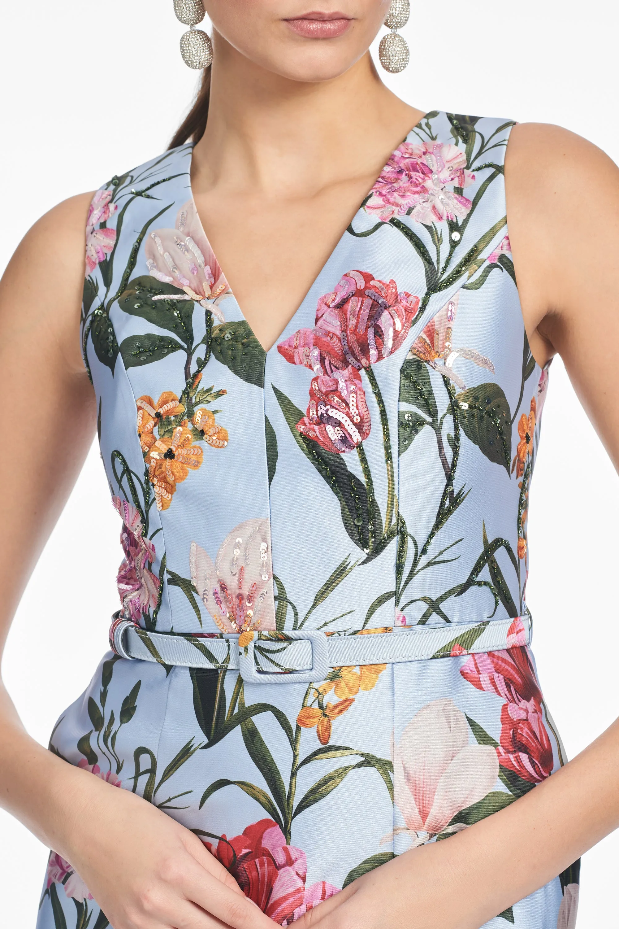 ADELLYN GOWN - GLACIAL BLUE BLOSSOMS sold by Sachin + Babi product image thumbnail 3