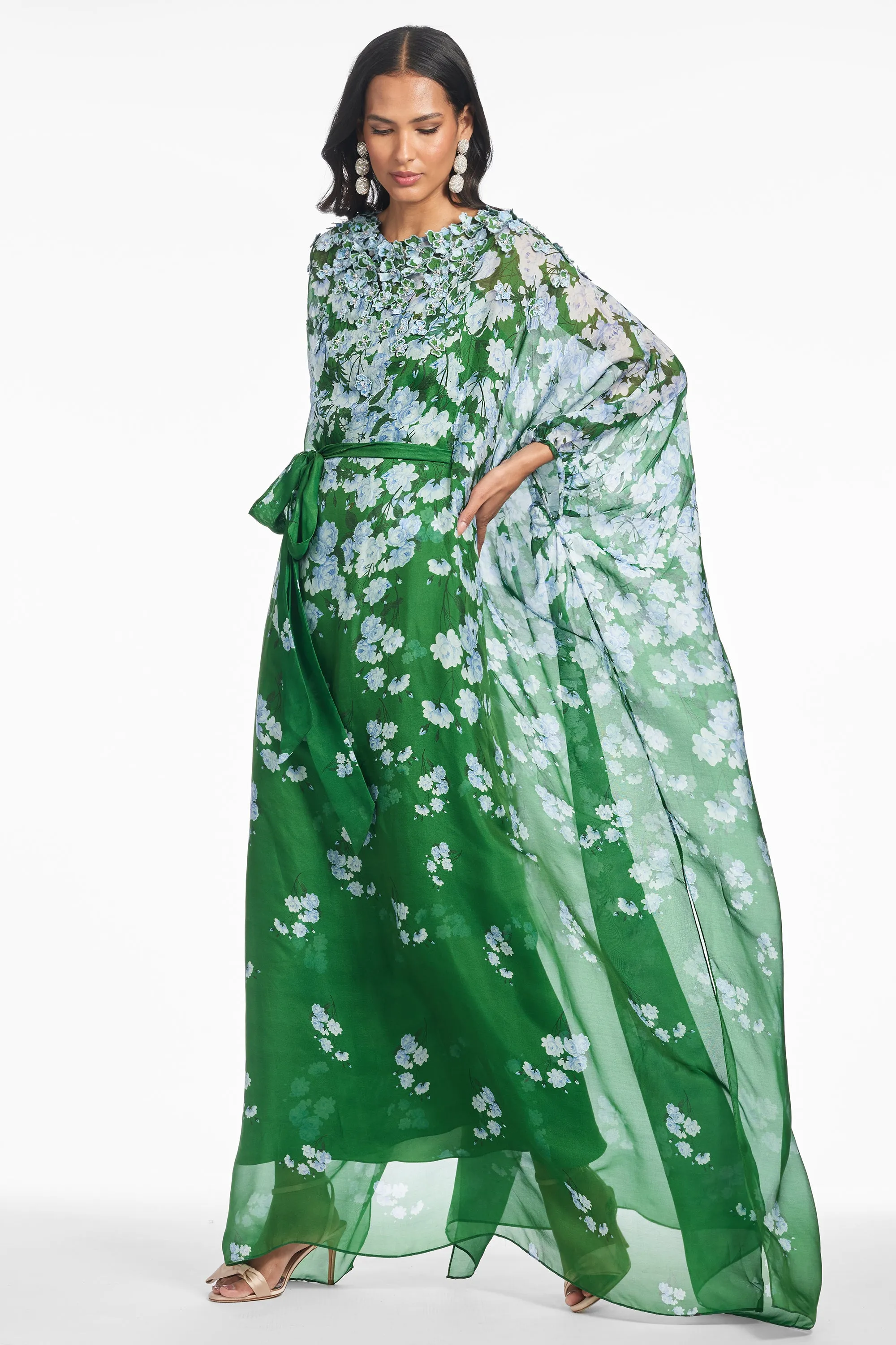 GILDA GOWN - KELLY GREEN DEGRADE FLORALS sold by Sachin + Babi product image thumbnail 3