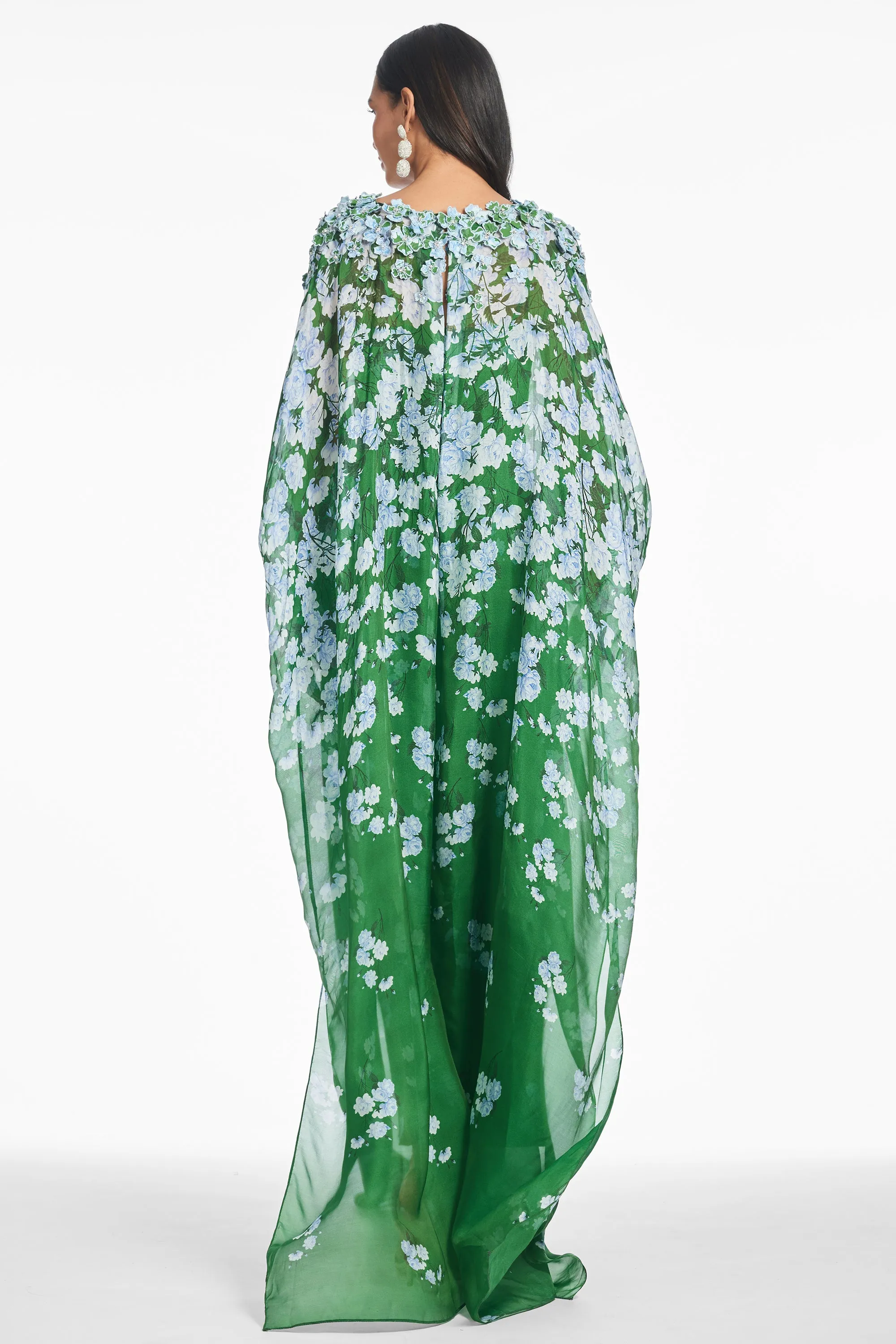 GILDA GOWN - KELLY GREEN DEGRADE FLORALS sold by Sachin + Babi product image thumbnail 4