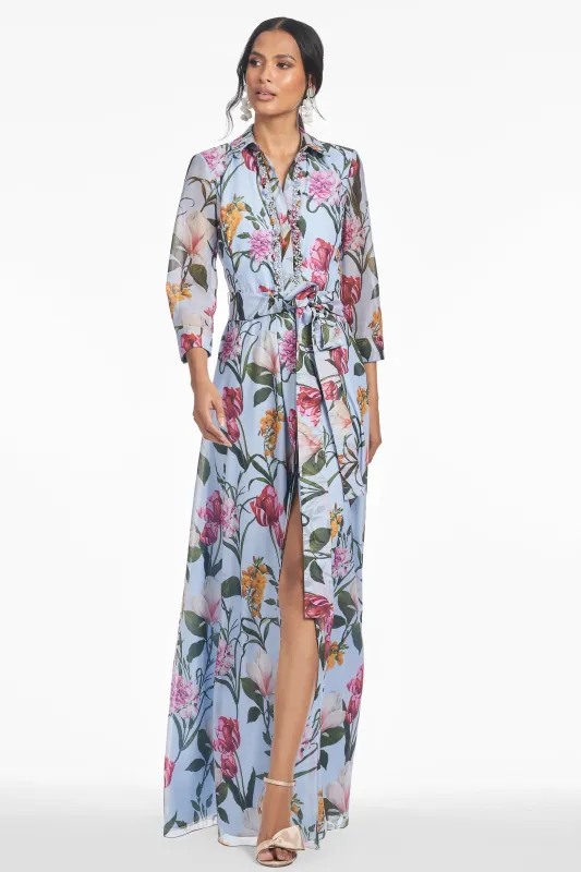 ADDISON GOWN - GLACIAL BLUE BLOSSOMS made by Sachin + Babi