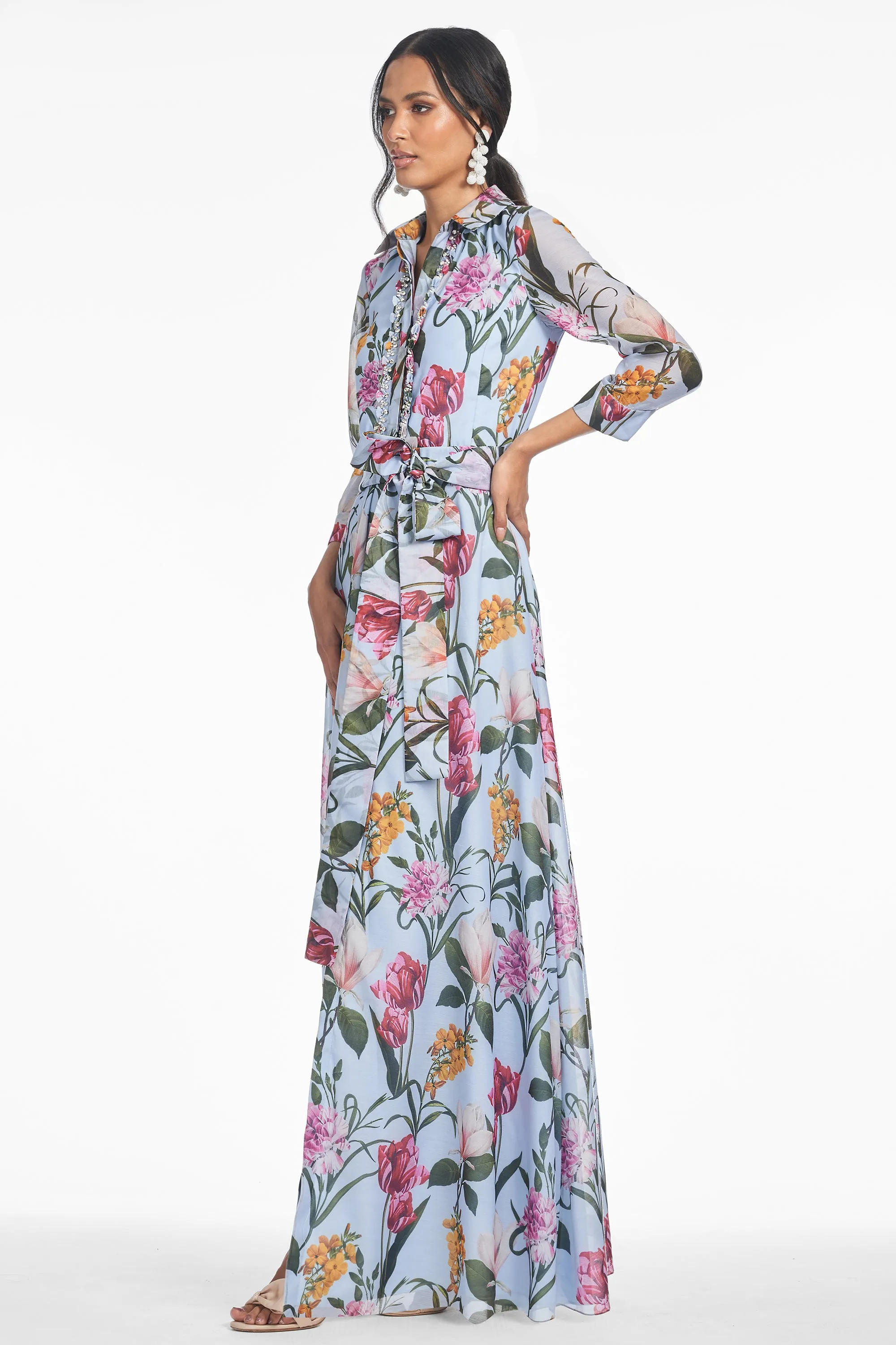 ADDISON GOWN - GLACIAL BLUE BLOSSOMS sold by Sachin + Babi product image thumbnail 4