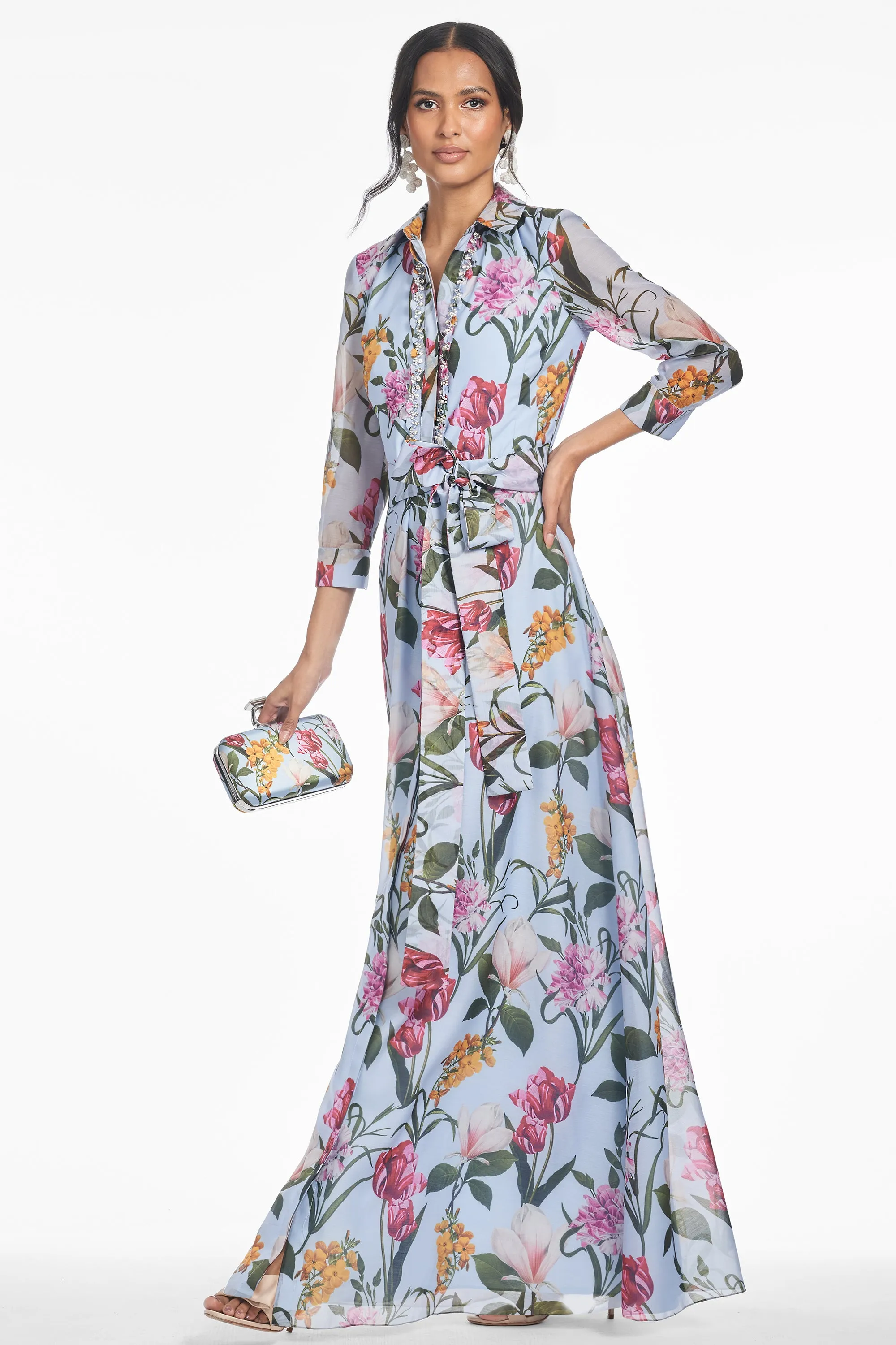 ADDISON GOWN - GLACIAL BLUE BLOSSOMS sold by Sachin + Babi product image thumbnail 3