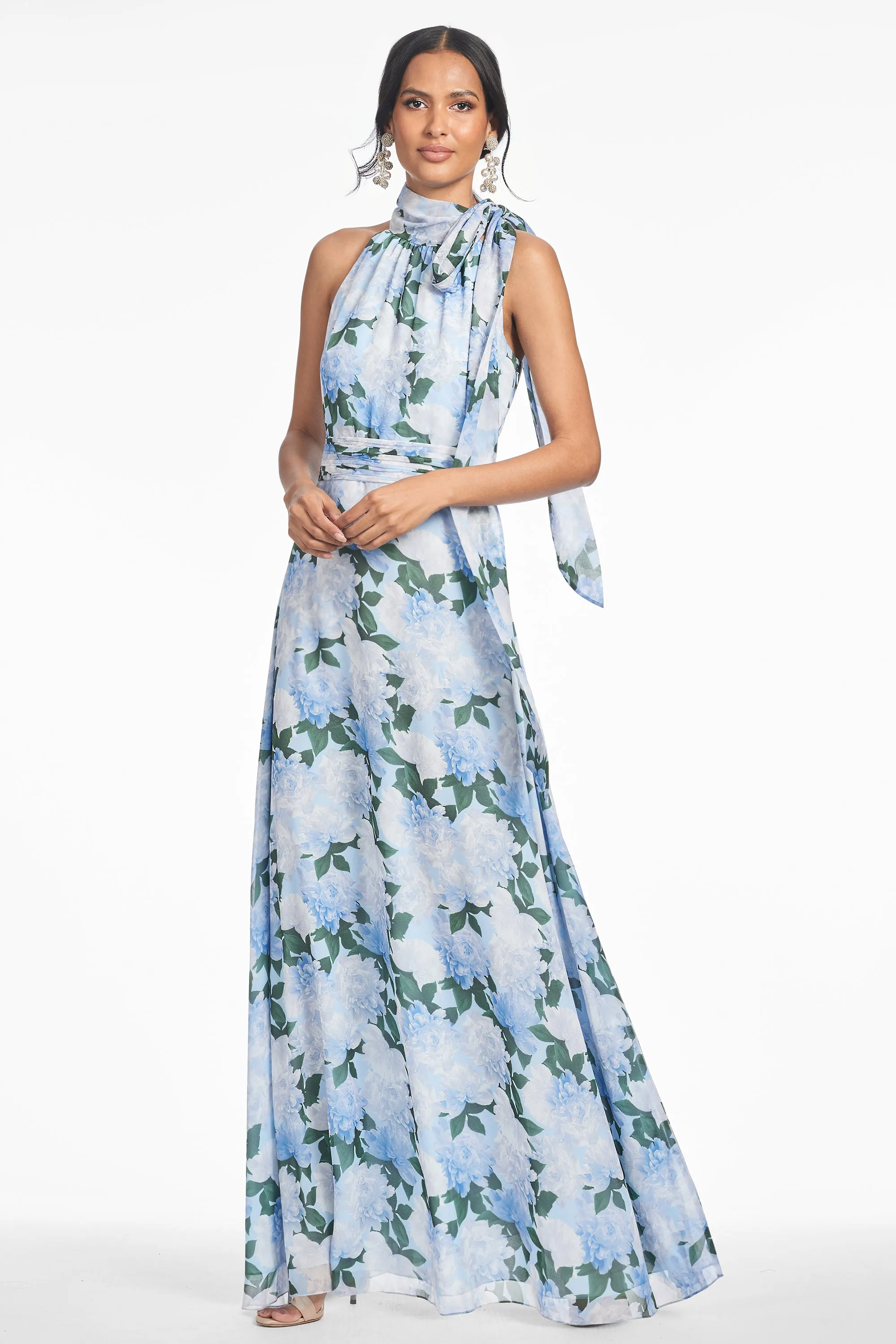 KAYLA GOWN - GLACIAL PEONIES - FINAL SALE sold by Sachin + Babi
