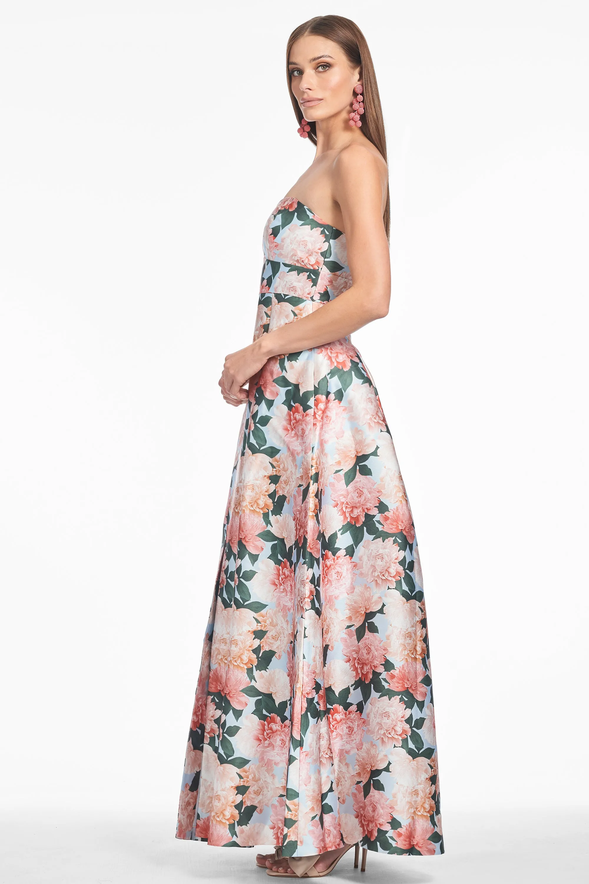 GIOVANNA GOWN - PEACH PEONIES - FINAL SALE sold by Sachin + Babi product image thumbnail 3