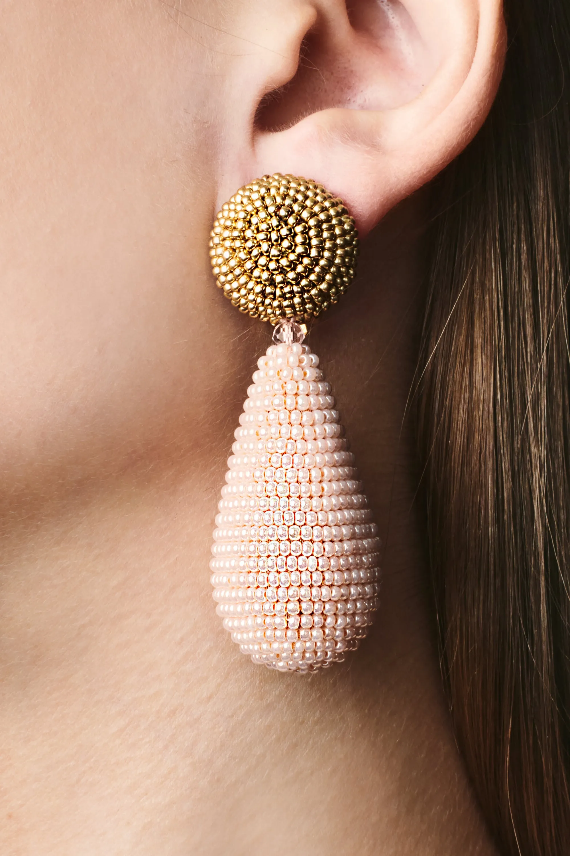 ALENA EARRINGS - LIGHT PINK/ GOLD sold by Sachin + Babi