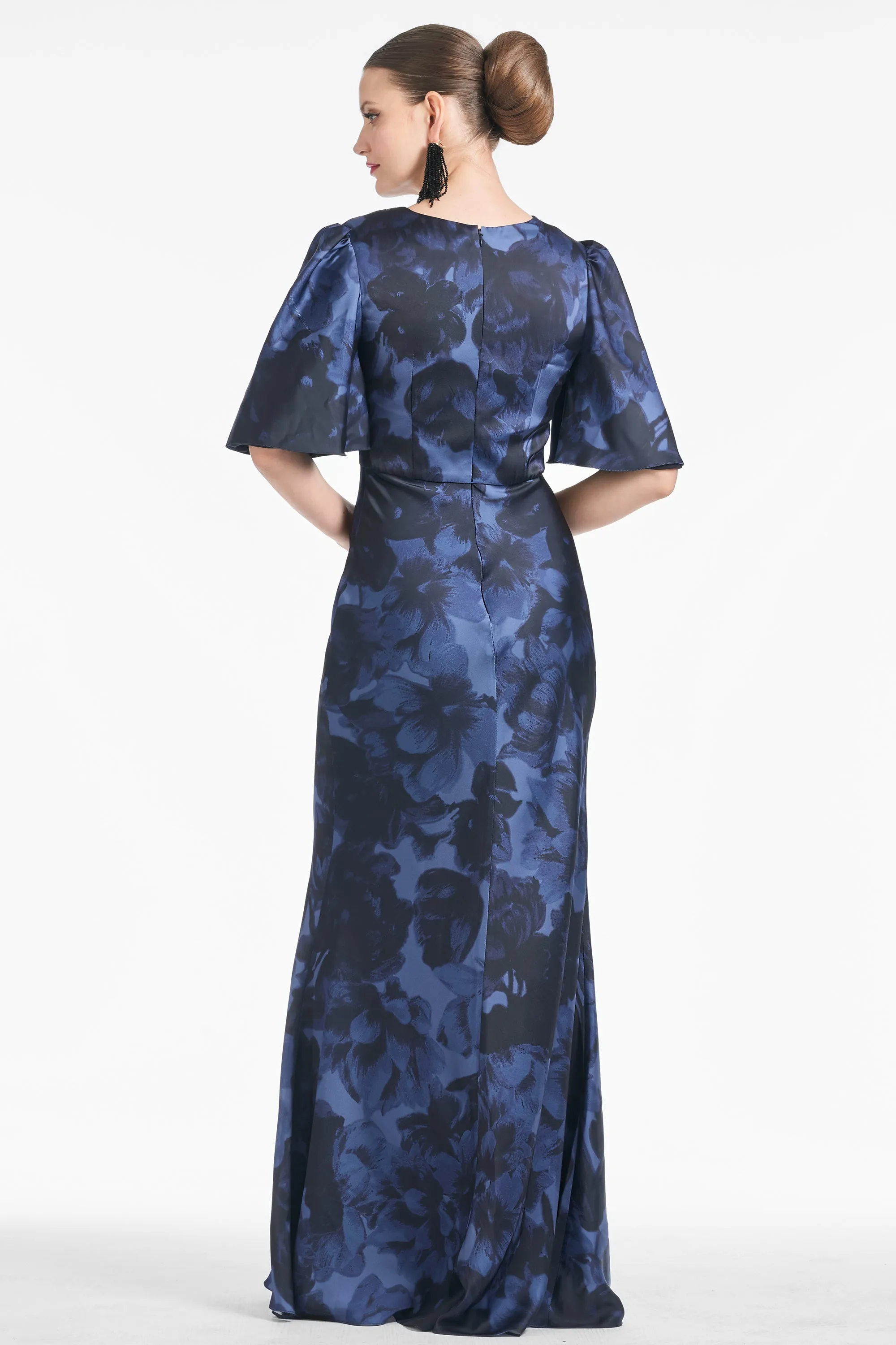 MAE GOWN - DEEP OCEAN BOUQUET - FINAL SALE sold by Sachin + Babi product image thumbnail 3