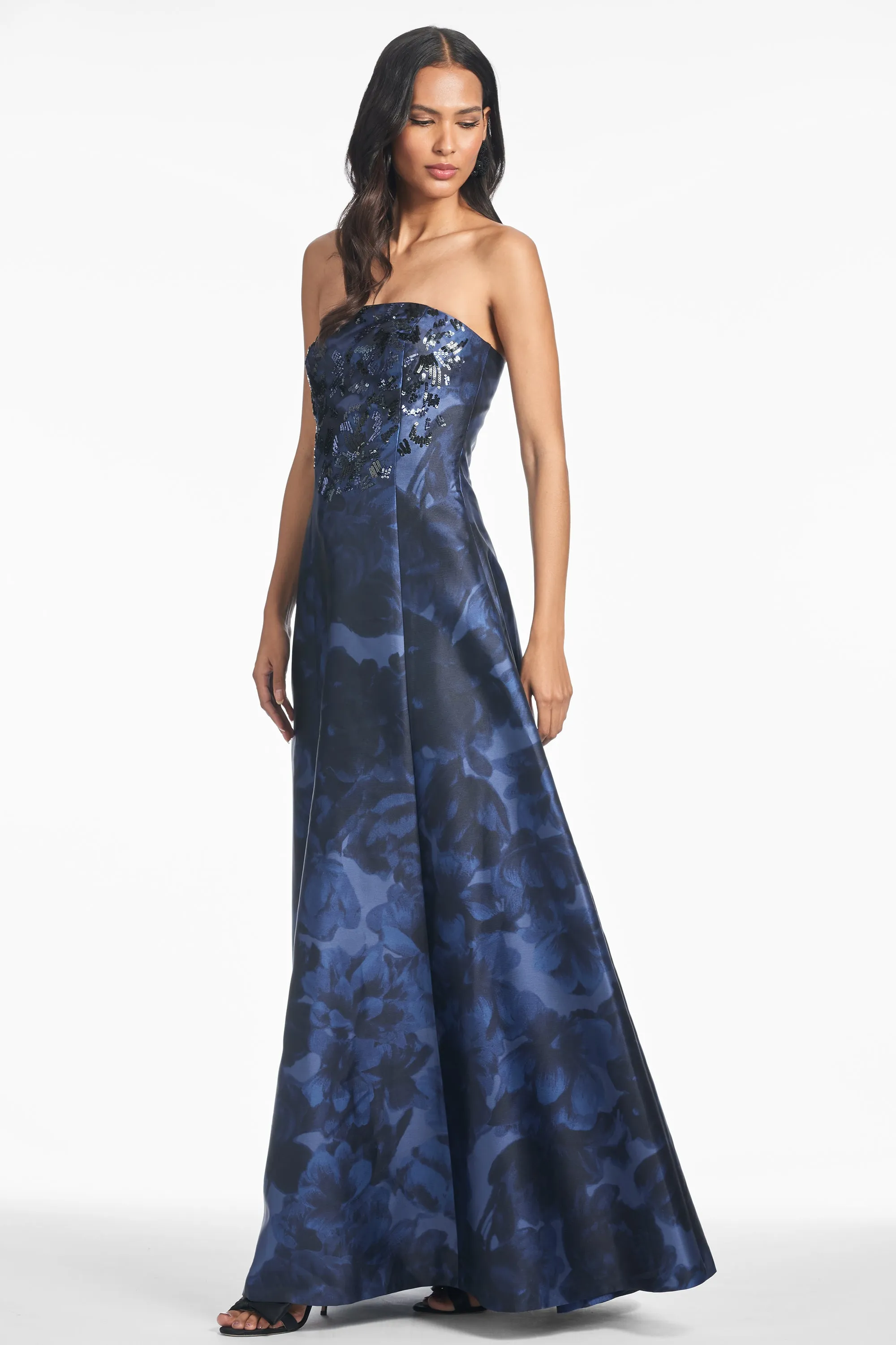 VIVIEN GOWN - DEEP OCEAN BOUQUET - FINAL SALE sold by Sachin + Babi