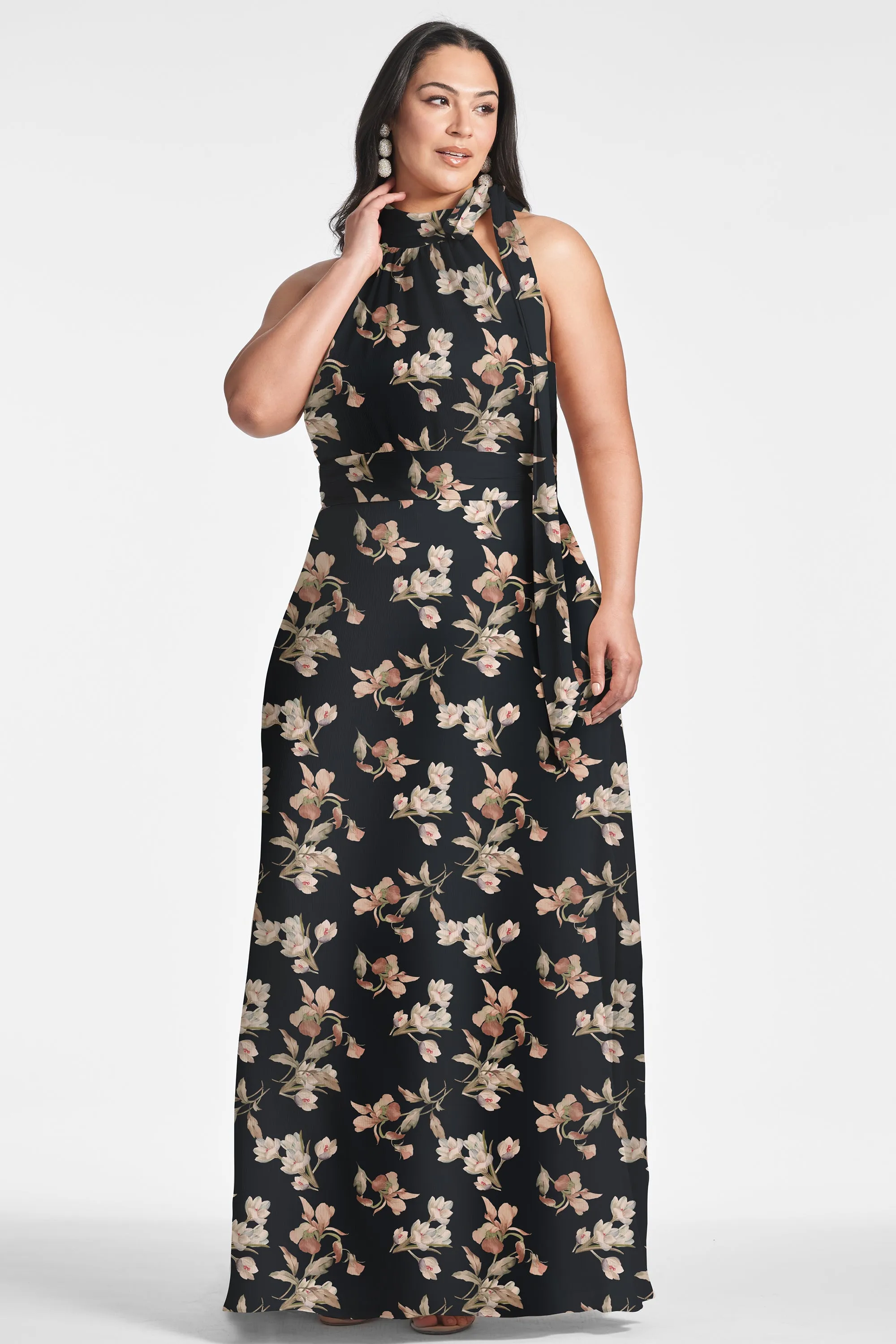 KAYLA GOWN - BLACK VENETIA PETAL - FINAL SALE sold by Sachin + Babi product image thumbnail 4