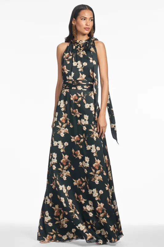 KAYLA GOWN - BLACK VENETIA PETAL - FINAL SALE made by Sachin + Babi