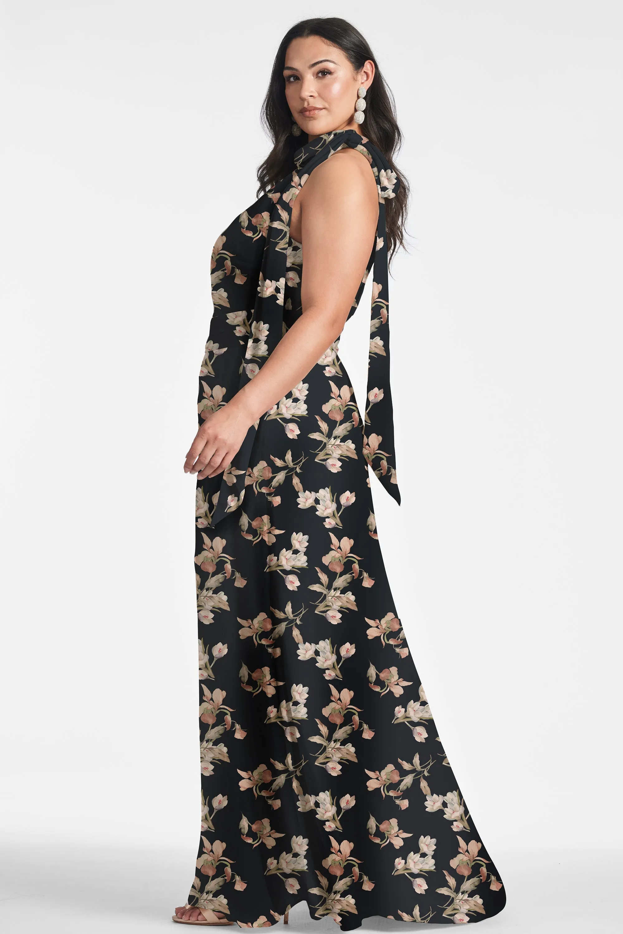 KAYLA GOWN - BLACK VENETIA PETAL - FINAL SALE sold by Sachin + Babi product image thumbnail 5