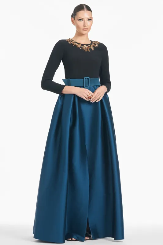 Victoria Gown - Black/Bottle Green - Final Sale sold by Sachin + Babi