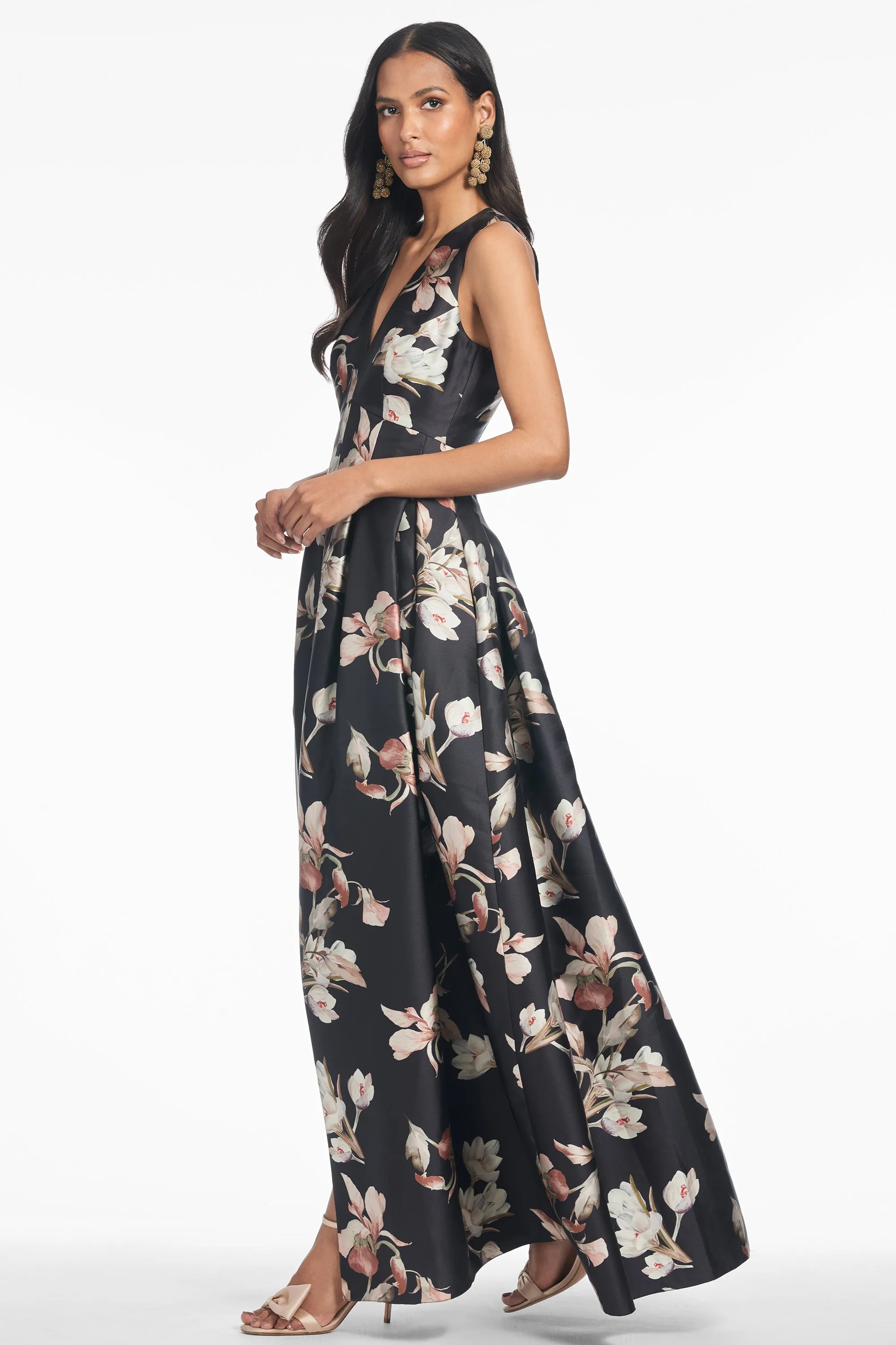 BROOKE GOWN - BLACK VENETIA PETAL sold by Sachin + Babi