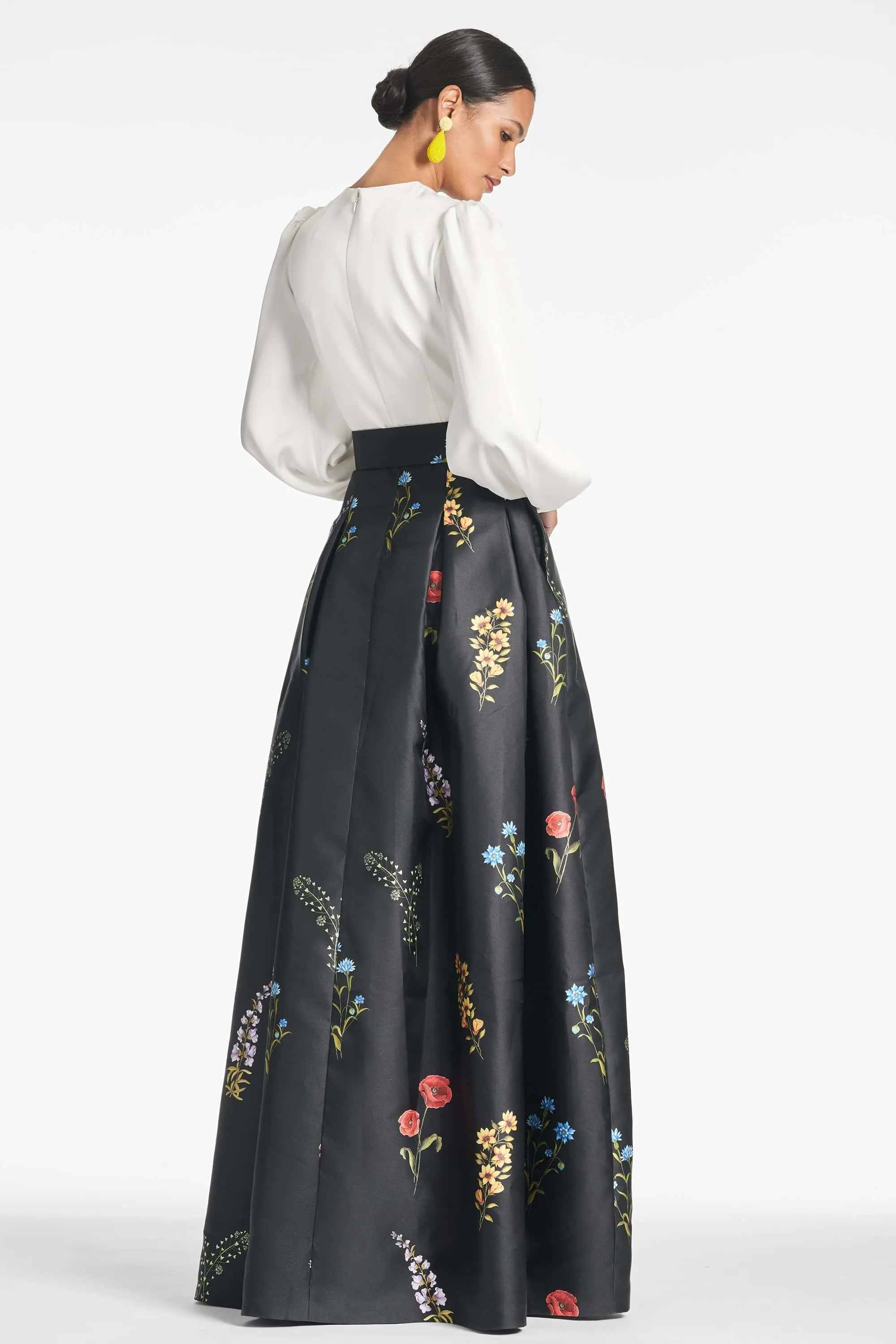 Zoe Gown - Off White/Noir Bouquet sold by Sachin + Babi product image thumbnail 4