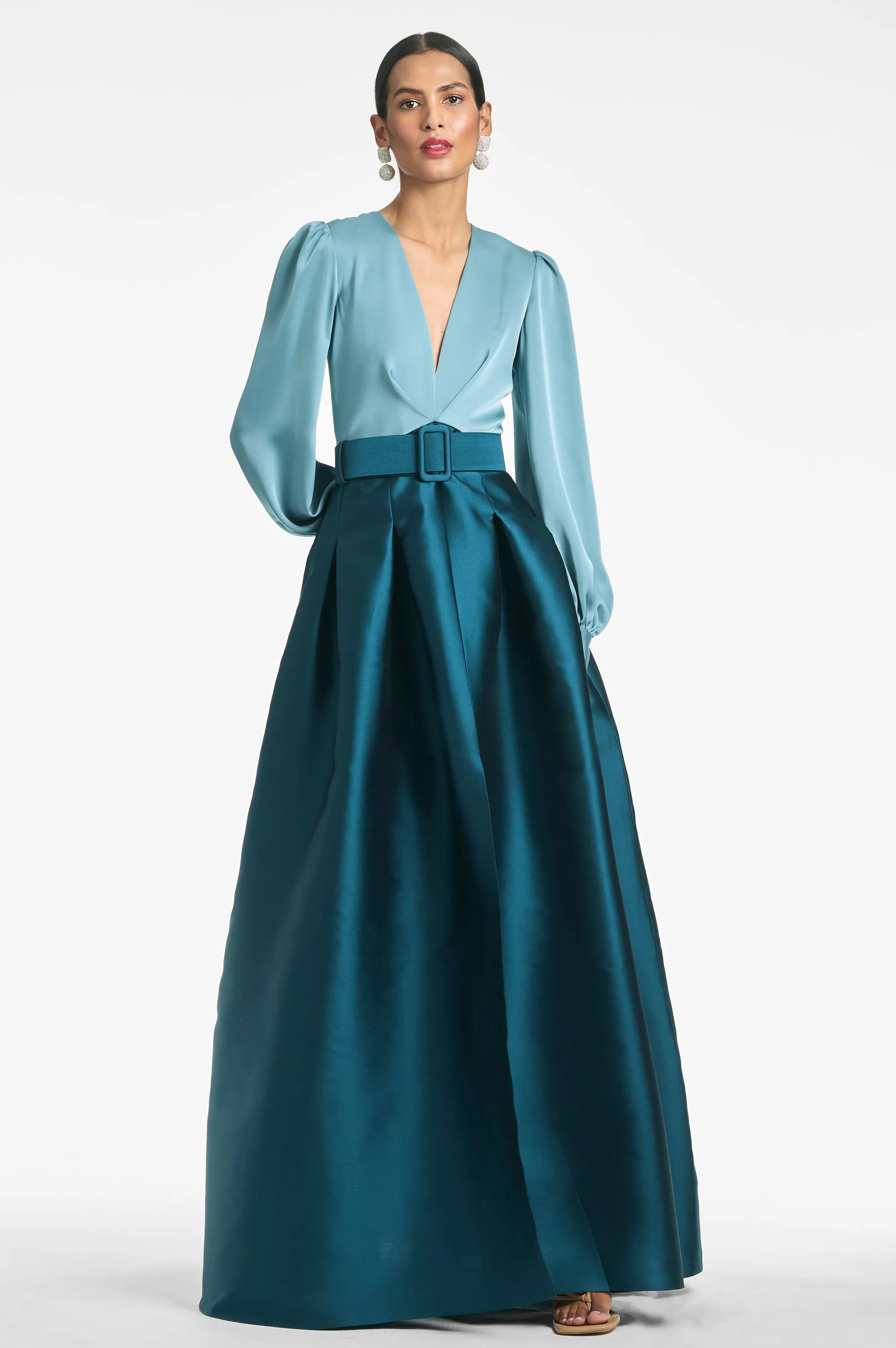 Zoe Gown - Seaglass/Deep Teal sold by Sachin + Babi product image thumbnail 2