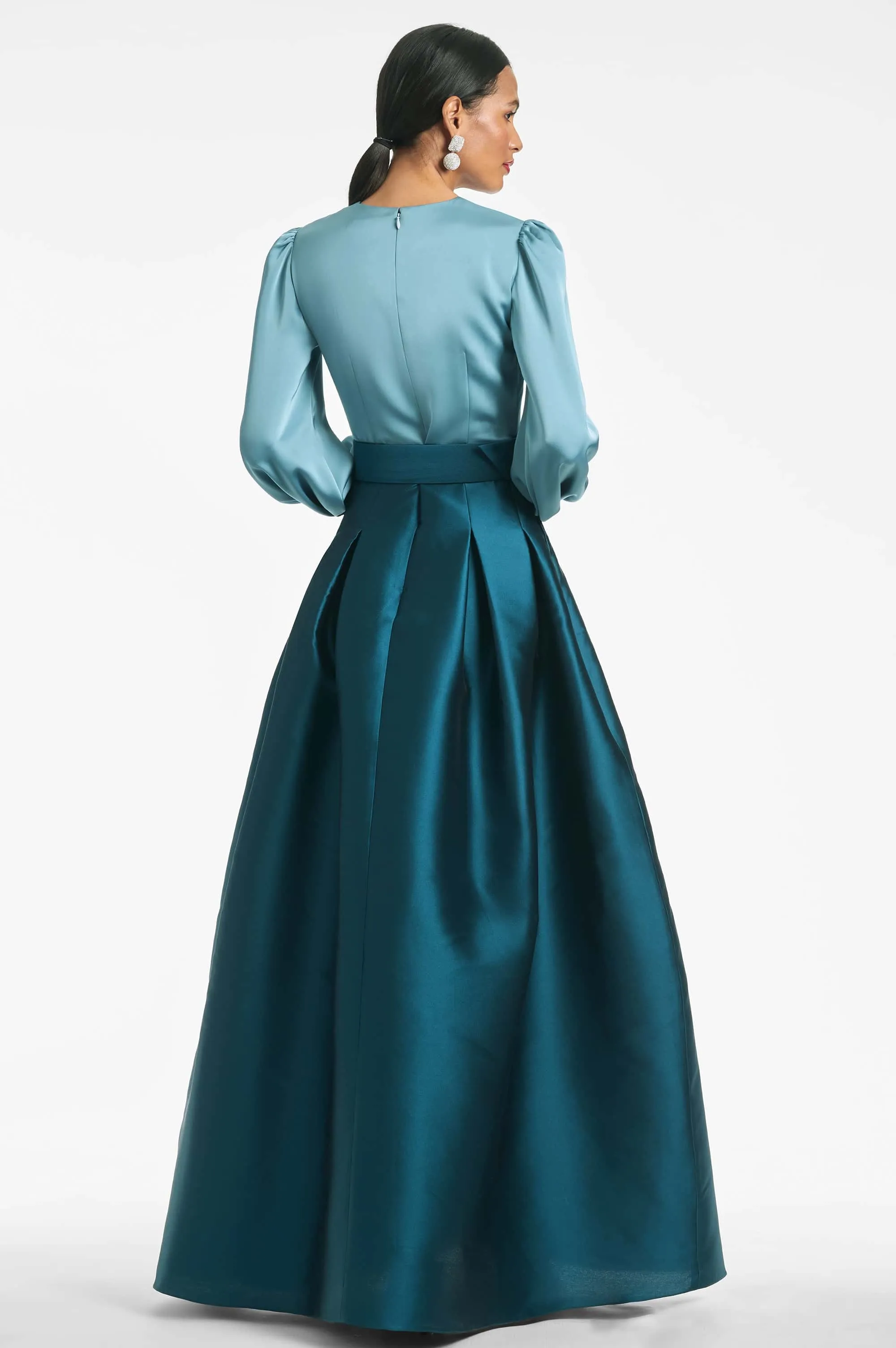 Zoe Gown - Seaglass/Deep Teal sold by Sachin + Babi product image thumbnail 4
