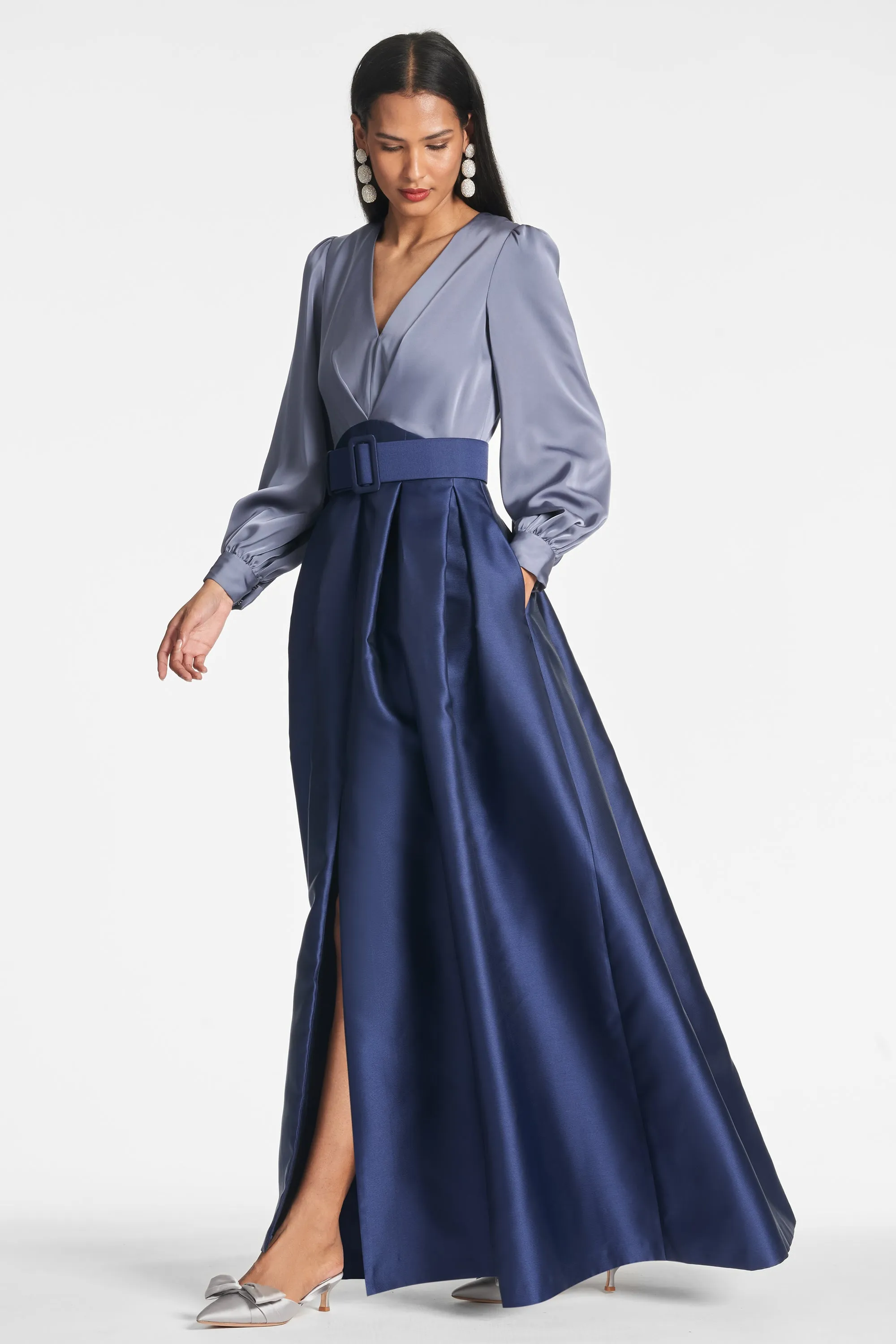 Zoe Gown - Cool Grey/Night Sky sold by Sachin + Babi product image thumbnail 3