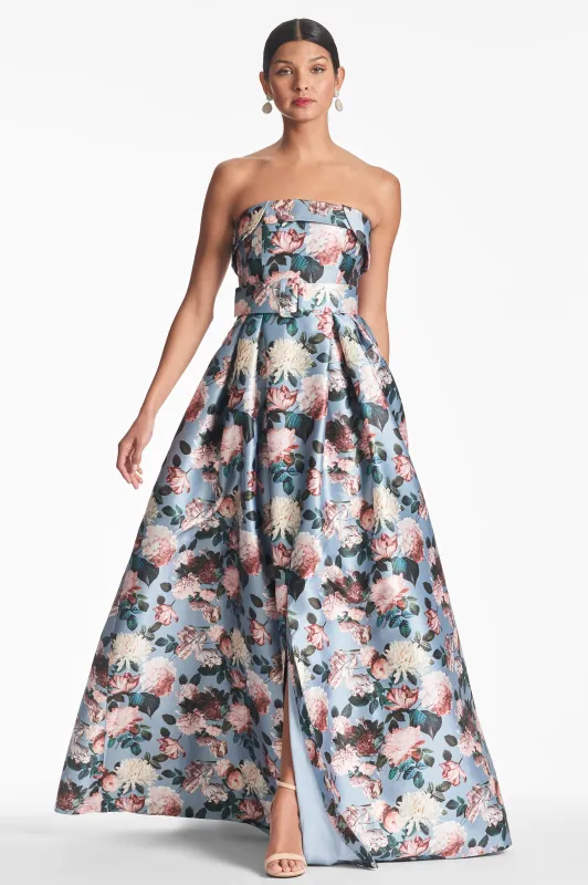 BRIELLE GOWN - ICE BLUE GARDEN - FINAL SALE sold by Sachin + Babi