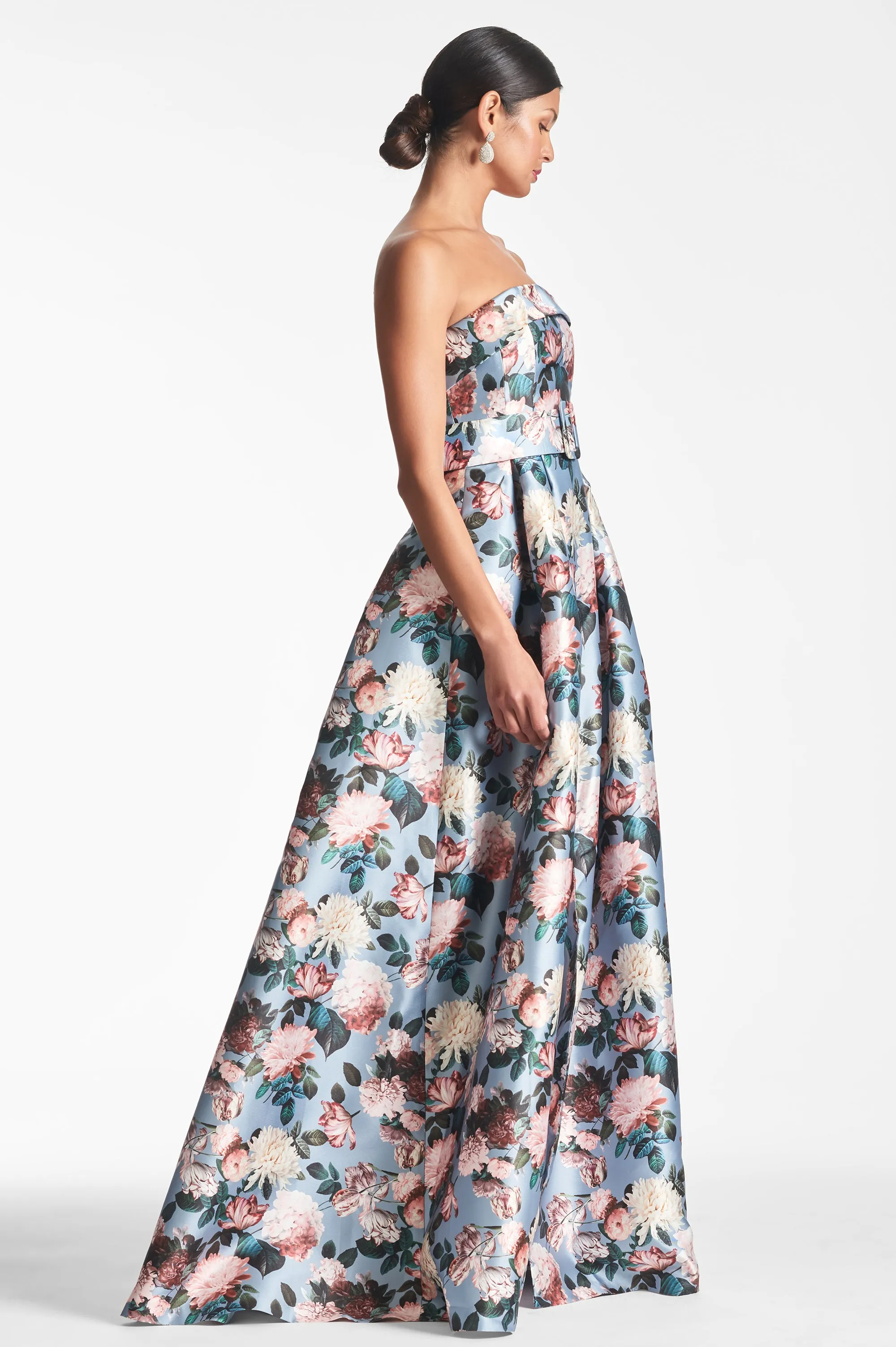 BRIELLE GOWN - ICE BLUE GARDEN - FINAL SALE sold by Sachin + Babi product image thumbnail 2