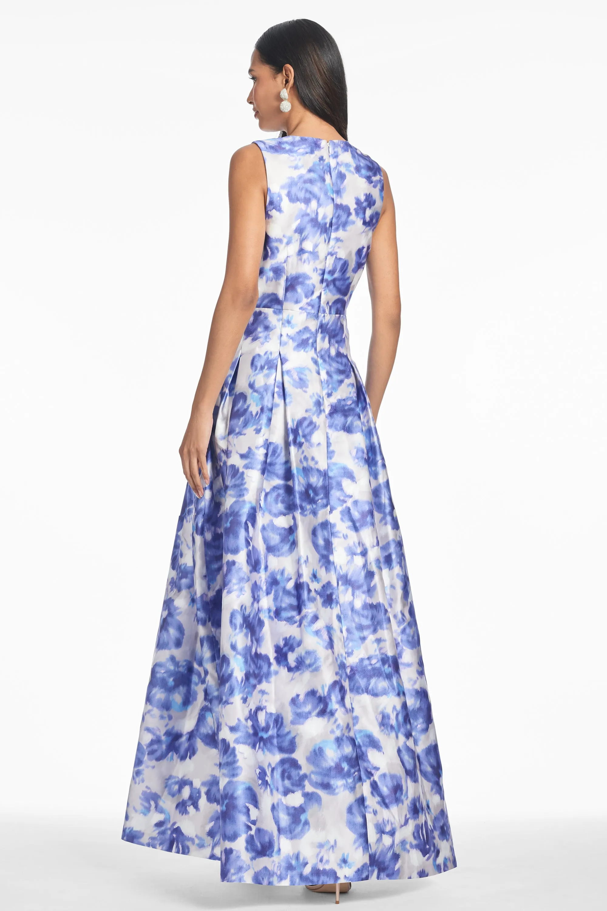 BROOKE GOWN - AZURE WATERCOLOR FLORAL - FINAL SALE sold by Sachin + Babi product image thumbnail 3