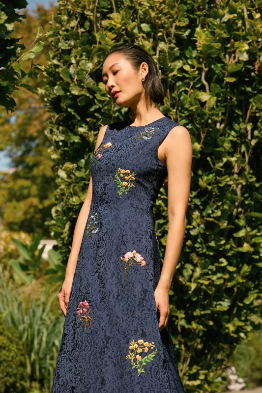 EMBROIDERED RANI GOWN - MIDNIGHT sold by Sachin + Babi