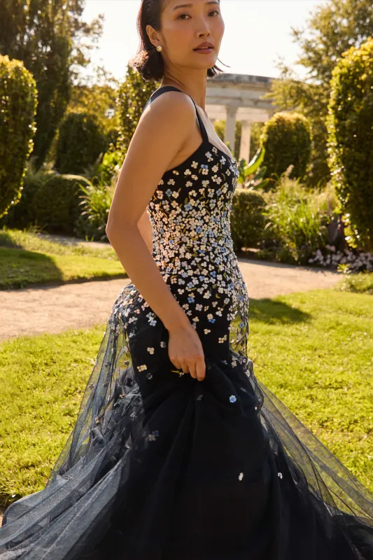 EMBROIDERED AKKA GOWN - DARK MIDNIGHT sold by Sachin + Babi