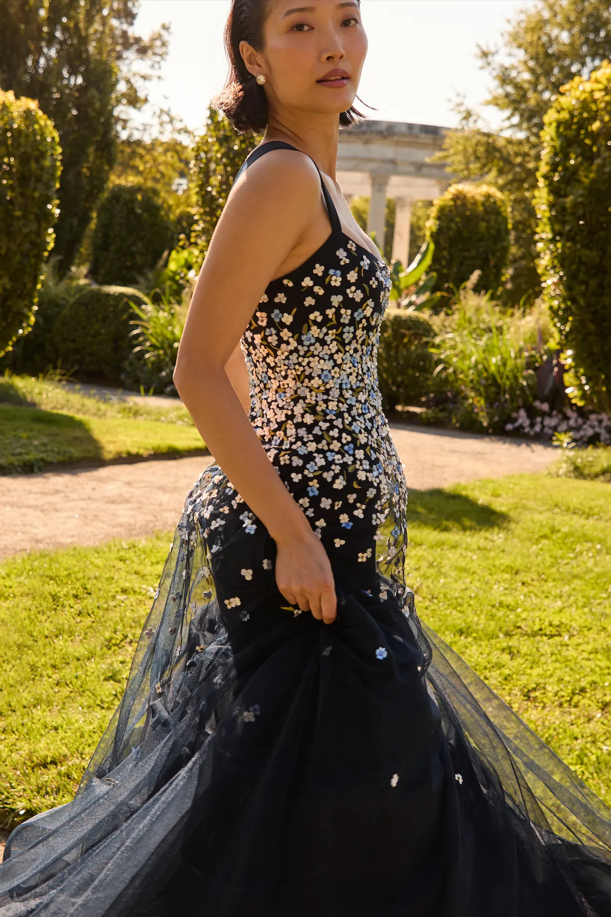 EMBROIDERED AKKA GOWN - DARK MIDNIGHT sold by Sachin + Babi