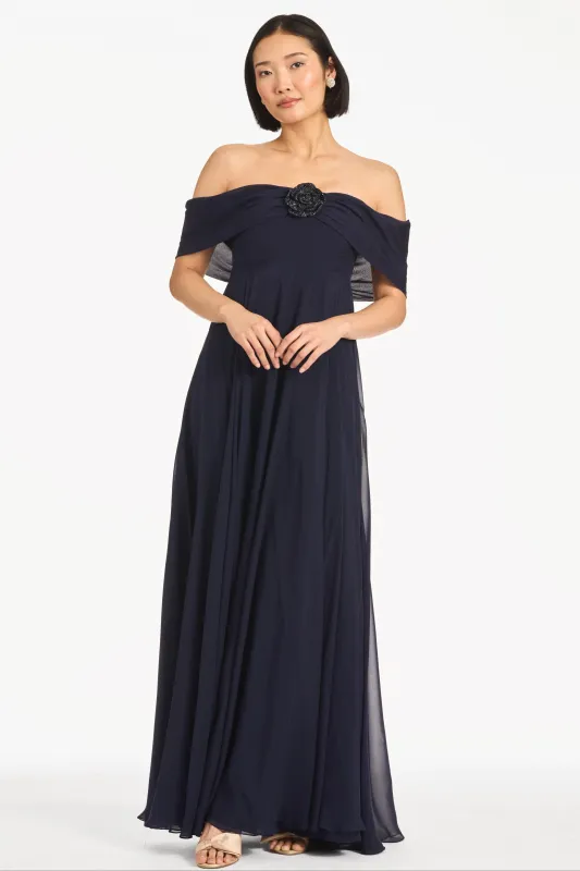EMBELLISHED REBECCA GOWN - MIDNIGHT sold by Sachin + Babi