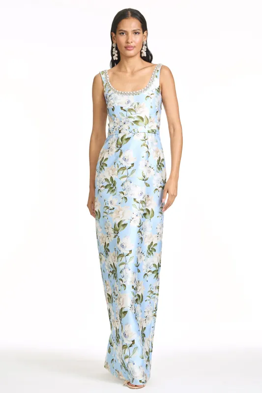 EMBELLISHED LANA GOWN - SKY CAMELLIA made by Sachin + Babi