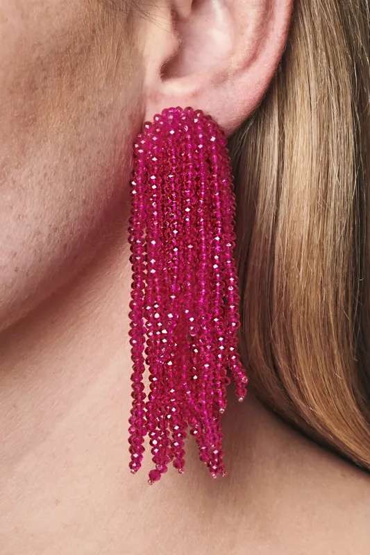 🎁 FOUNTAIN EARRINGS - CERISE (100% off) made by Sachin + Babi