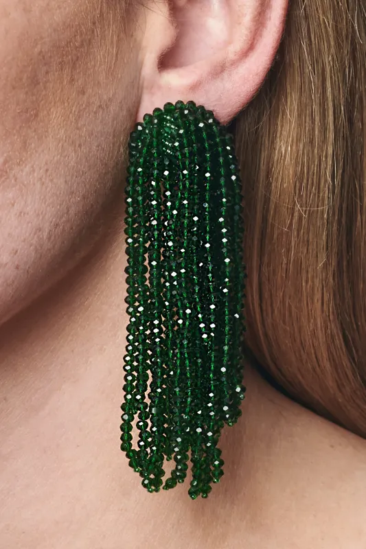 🎁 FOUNTAIN EARRINGS - EMERALD (100% off) made by Sachin + Babi