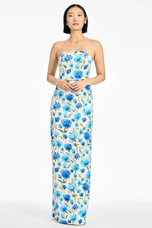 SOPHIA GOWN - SAPPHIRE POPPIES made by Sachin + Babi