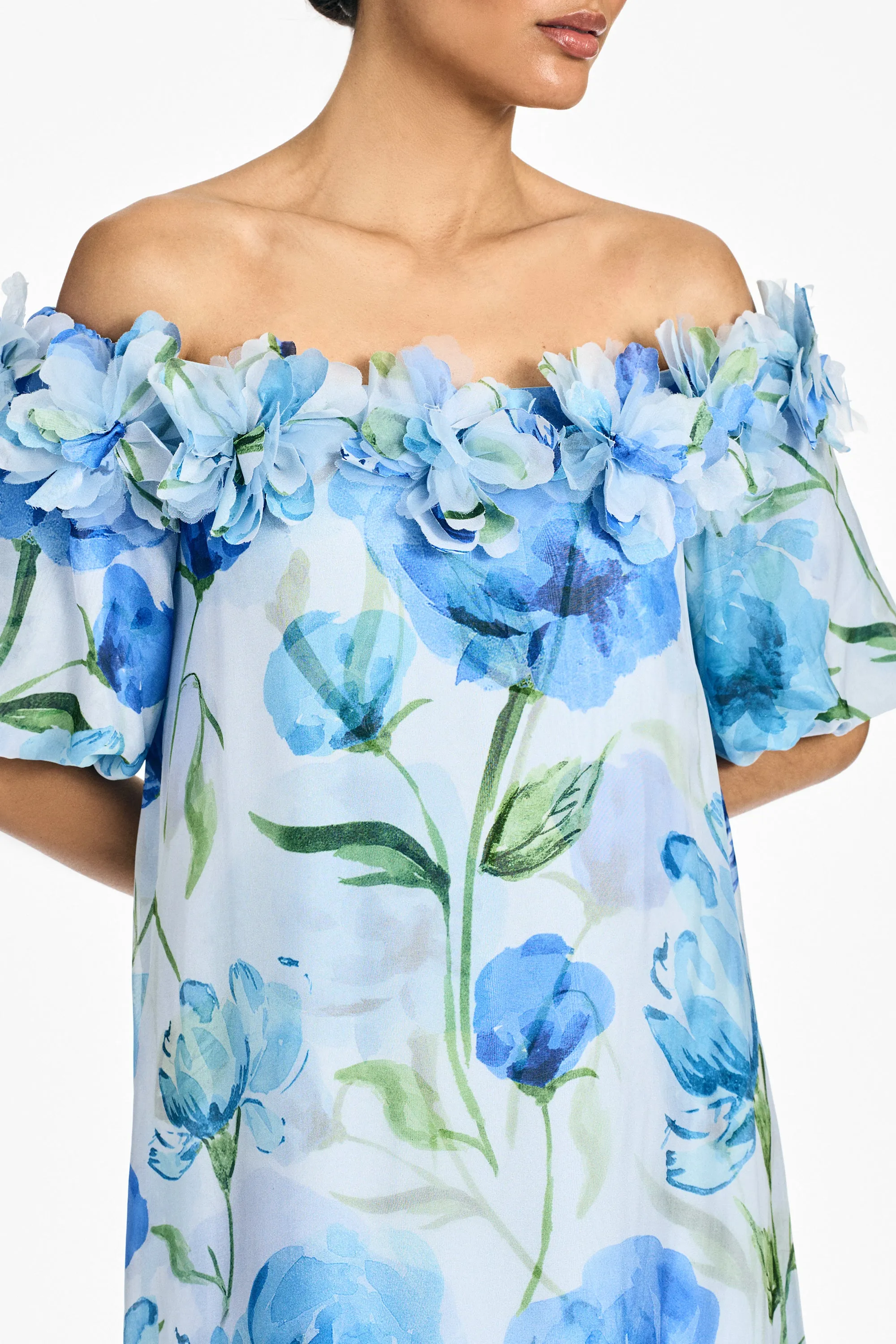 VALENTINA GOWN - GRANDE SAPPHIRE POPPIES sold by Sachin + Babi product image thumbnail 3
