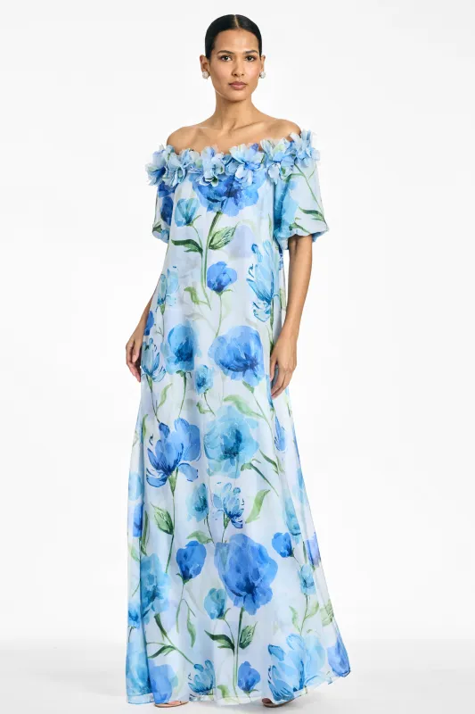 VALENTINA GOWN - GRANDE SAPPHIRE POPPIES made by Sachin + Babi