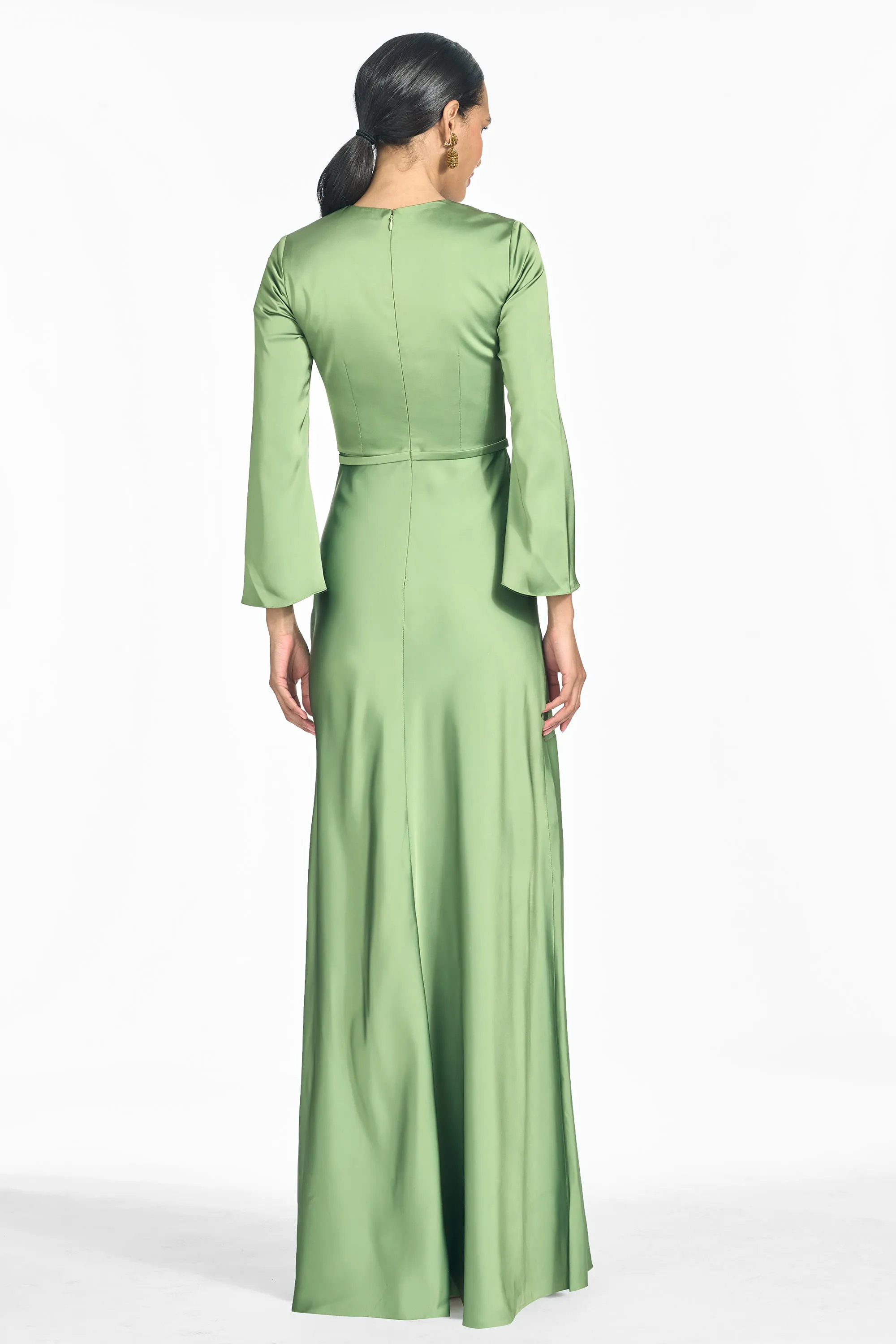 ALEX GREEN FLORAL CREPE SATIN A-LINE GOWN sold by Sachin + Babi product image thumbnail 5