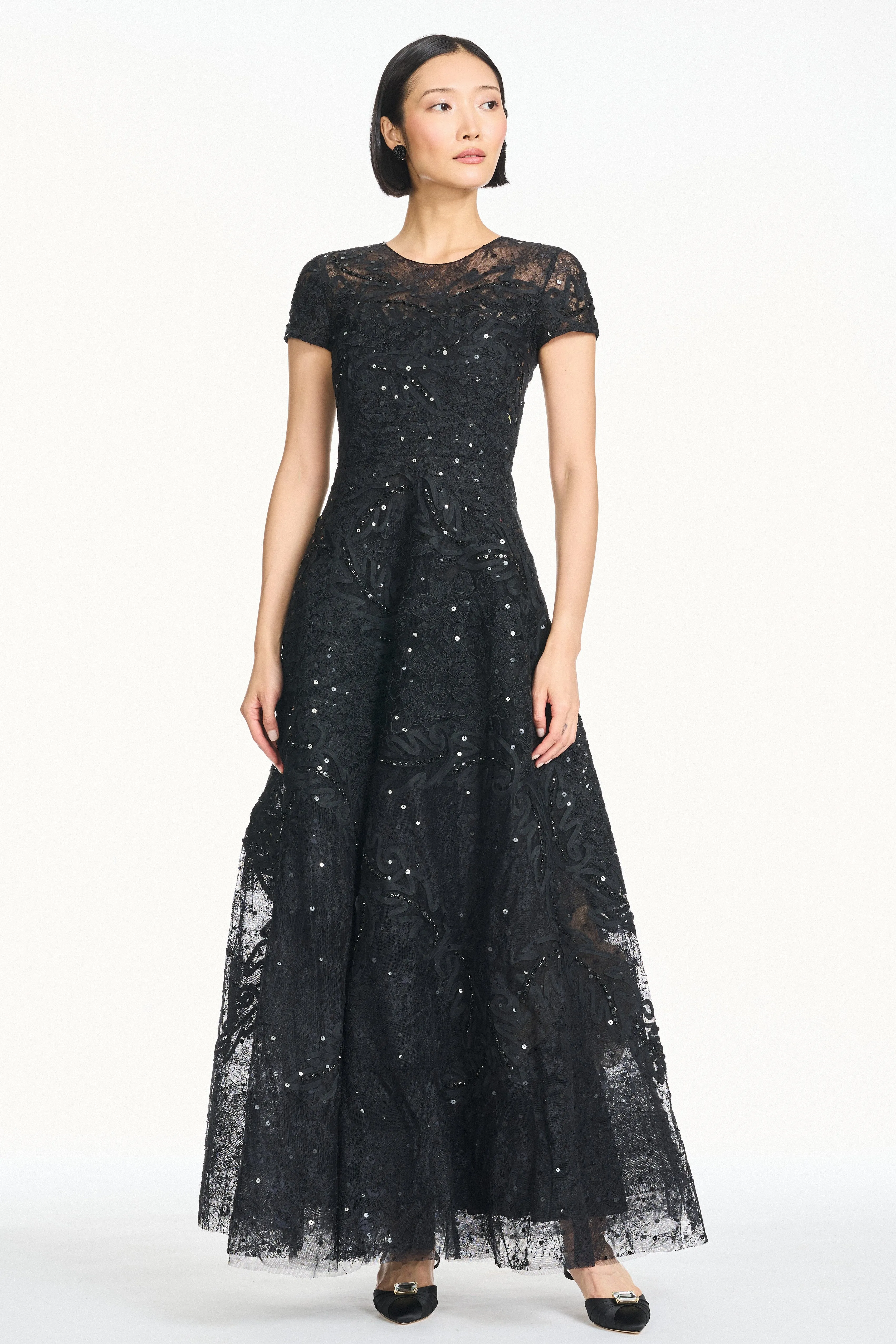 ELEKTRA BLACK A-LINE GOWN sold by Sachin + Babi
